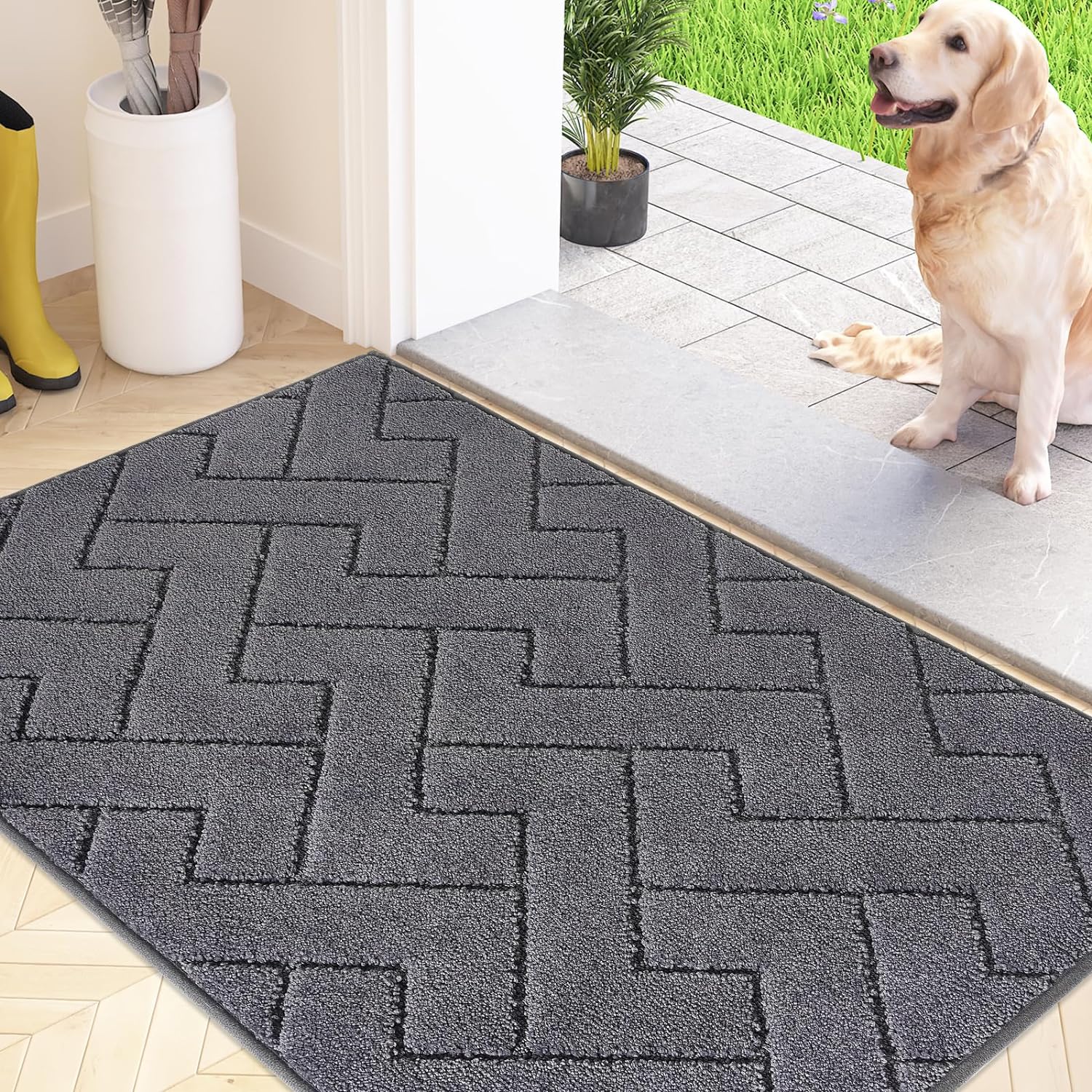 FCSDETAIL Dirt Trapper Indoor Door Mat 50 x 80 cm, Machine Washable Entrance Rug...