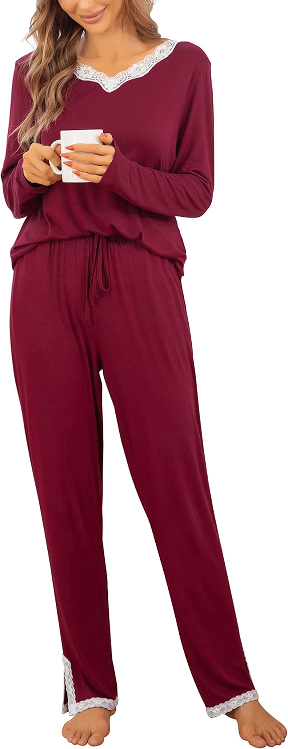 Lovasy Pyjamas for Women Super Soft Ladies Pyjamas Long Sleeve Pjs for Women Set...