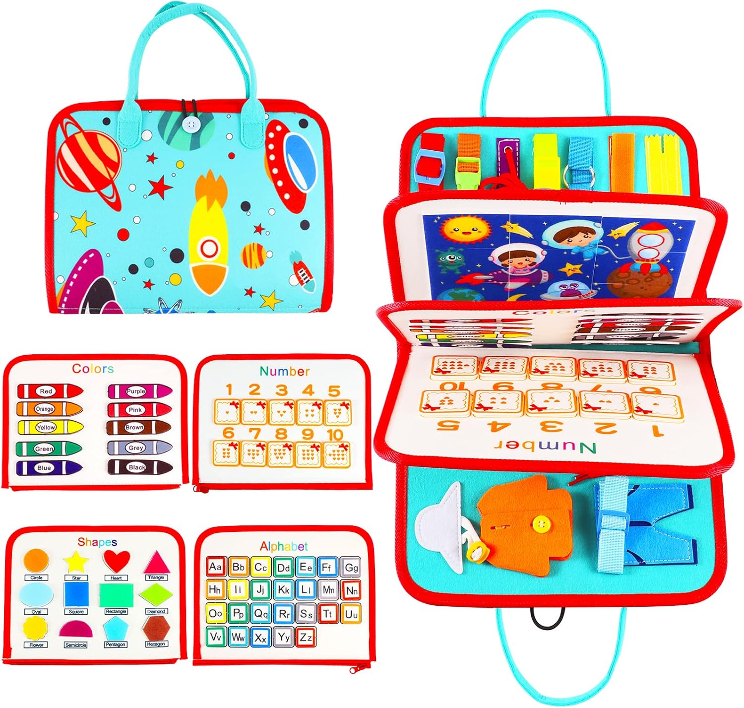 Lanjue Busy Board for Toddlers, Montessori Sensory Toys Activity Board for Fine...