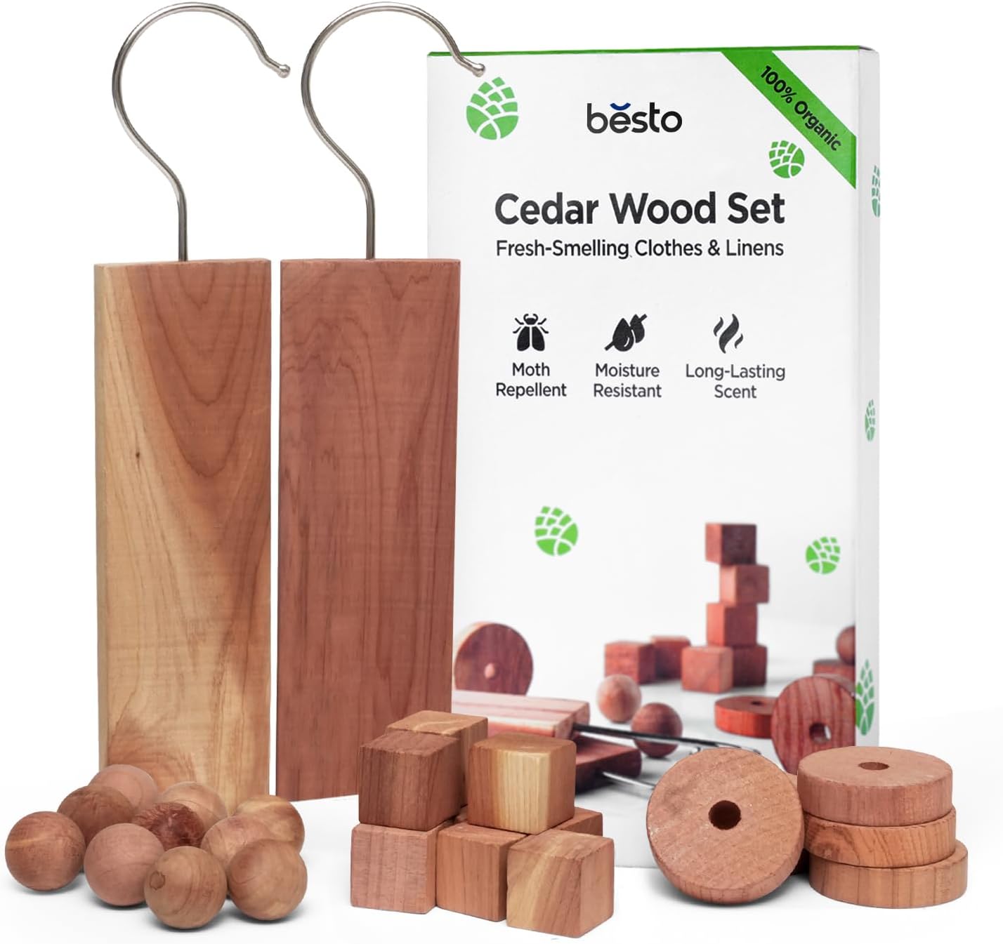 Cedarwood Moth Repellent for Wardrobes, 28 Pcs 100% Natural Cedar Wood Discs, Ce...