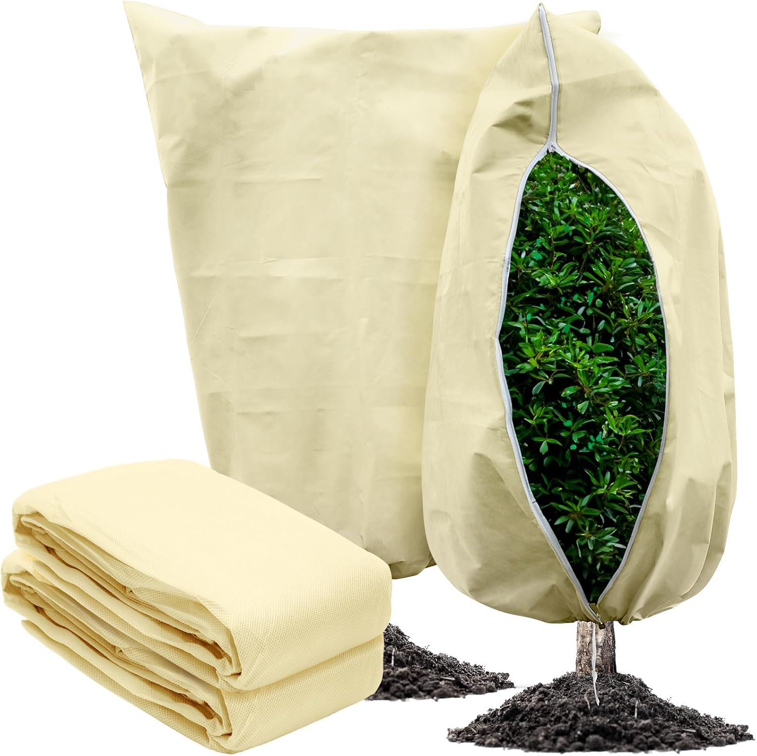 OAHAO 2 Packs Plant Covers Freeze Protection Large 120 * 180CM Winter Cold Frost...