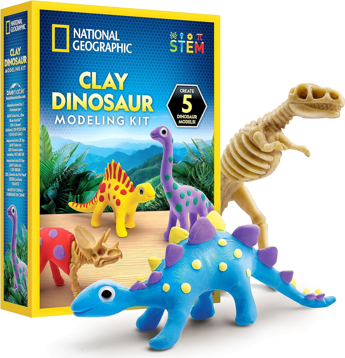 National Geographic Dinosaur Modeling Clay Kit - Kids Arts and Crafts Kit with 5...