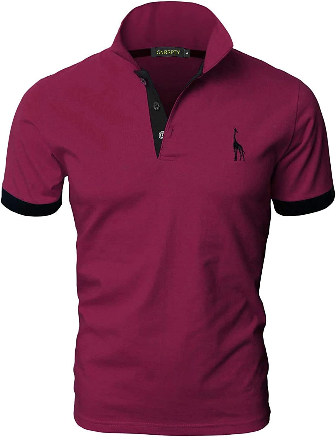 GNRSPTY Mens Short Sleeve Polo Shirts Classic Giraffe Embroidery Golf Tennis T-S...