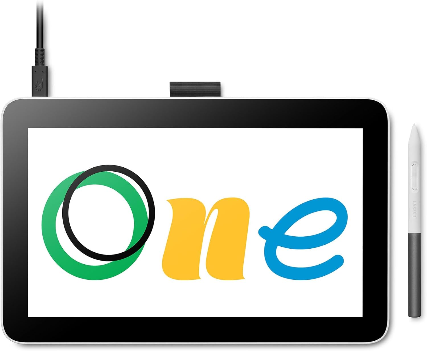 Wacom One 12 drawing tablet with 11.6” screen, Full-HD 99% sRGB, incl. battery-f...