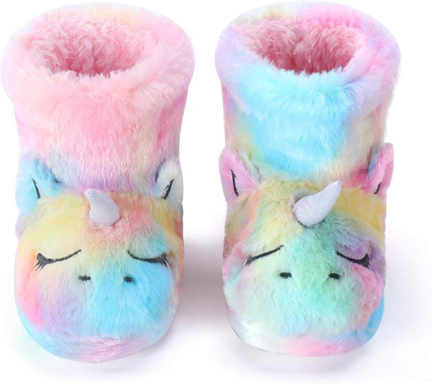 Dream Bridge Girls Booties Unicorn Kids Slippers Boots Rainbow with Colorful War...