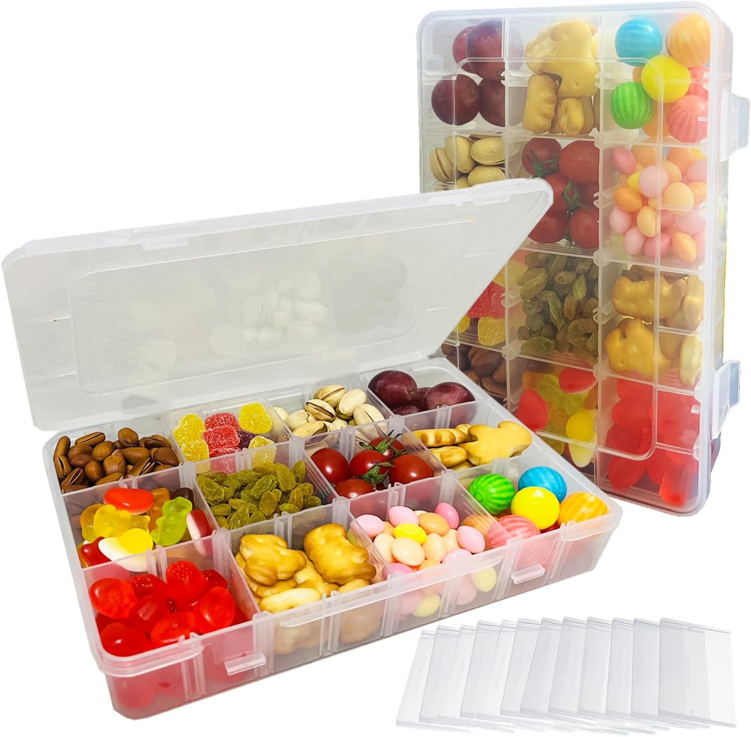 LAifu 2pack 24 Grids Clear Plastic Organizer Box Storage Container Jewelry Box w...