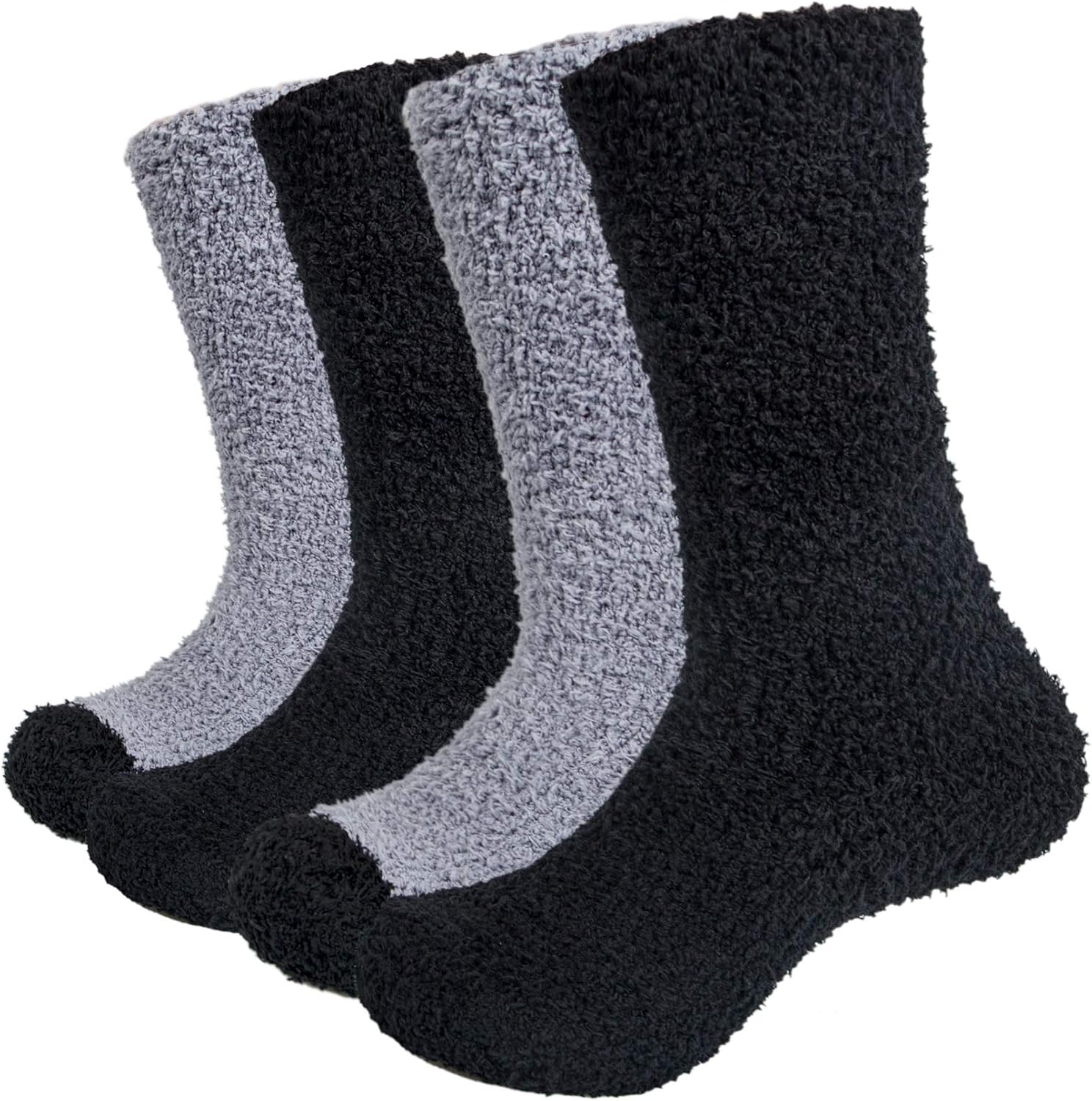 Chalier Cozy 4 Pairs Mens Fluffy Socks Winter Thermal Slipper Socks Warm Home Fu...