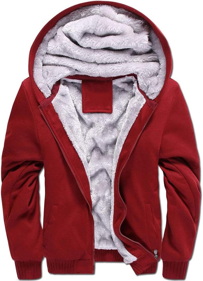 LBL Men's Hoodies Full Zip Up Fleece Jacket Casual Hooded Sweatshirt Plus Size W...