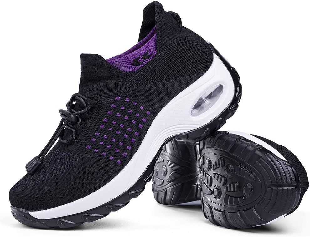 Women's Walking Shoes Sock Sneakers - Mesh Slip On Air Cushion Lady Girls Modern...