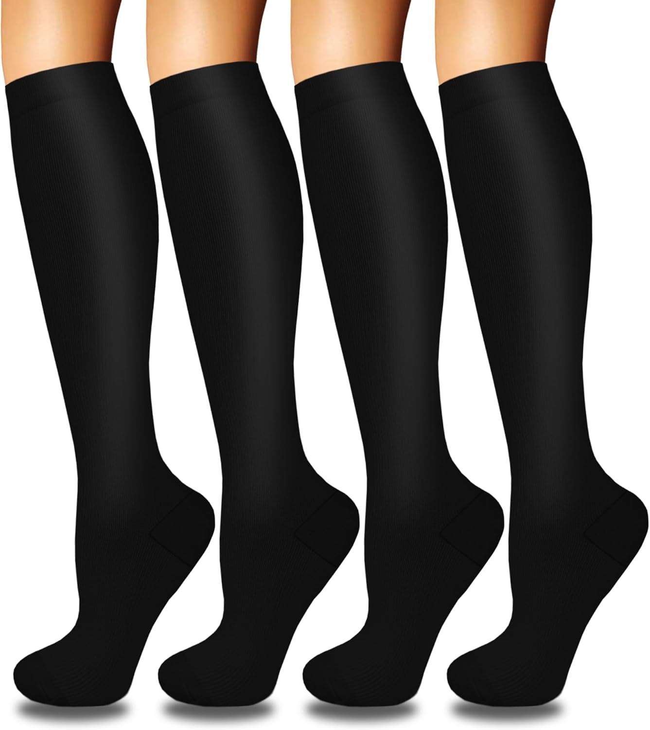 Iseasoo 4 Pairs Compression Socks for Women Circulation-Best Support for Nurses,...
