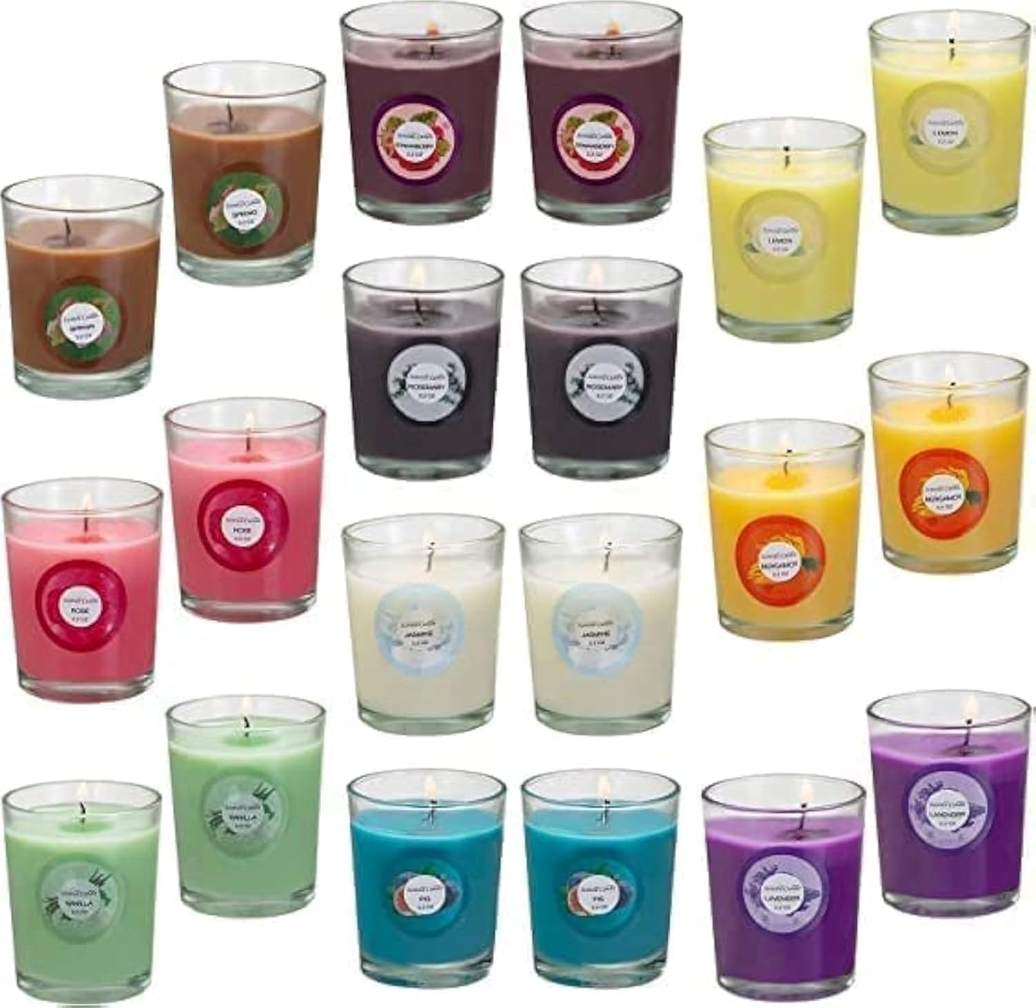 20 Pack Strong Scented Candles Gift Set with 10 Fragrances for Home and Women, A...