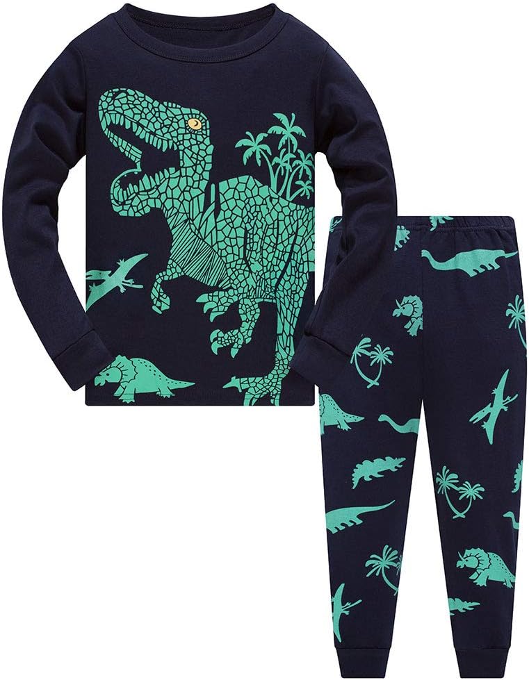 TEDD Boys Pyjamas Dinosaur Nightwear Cotton Toddler Clothes Kids Sleepwear Long...