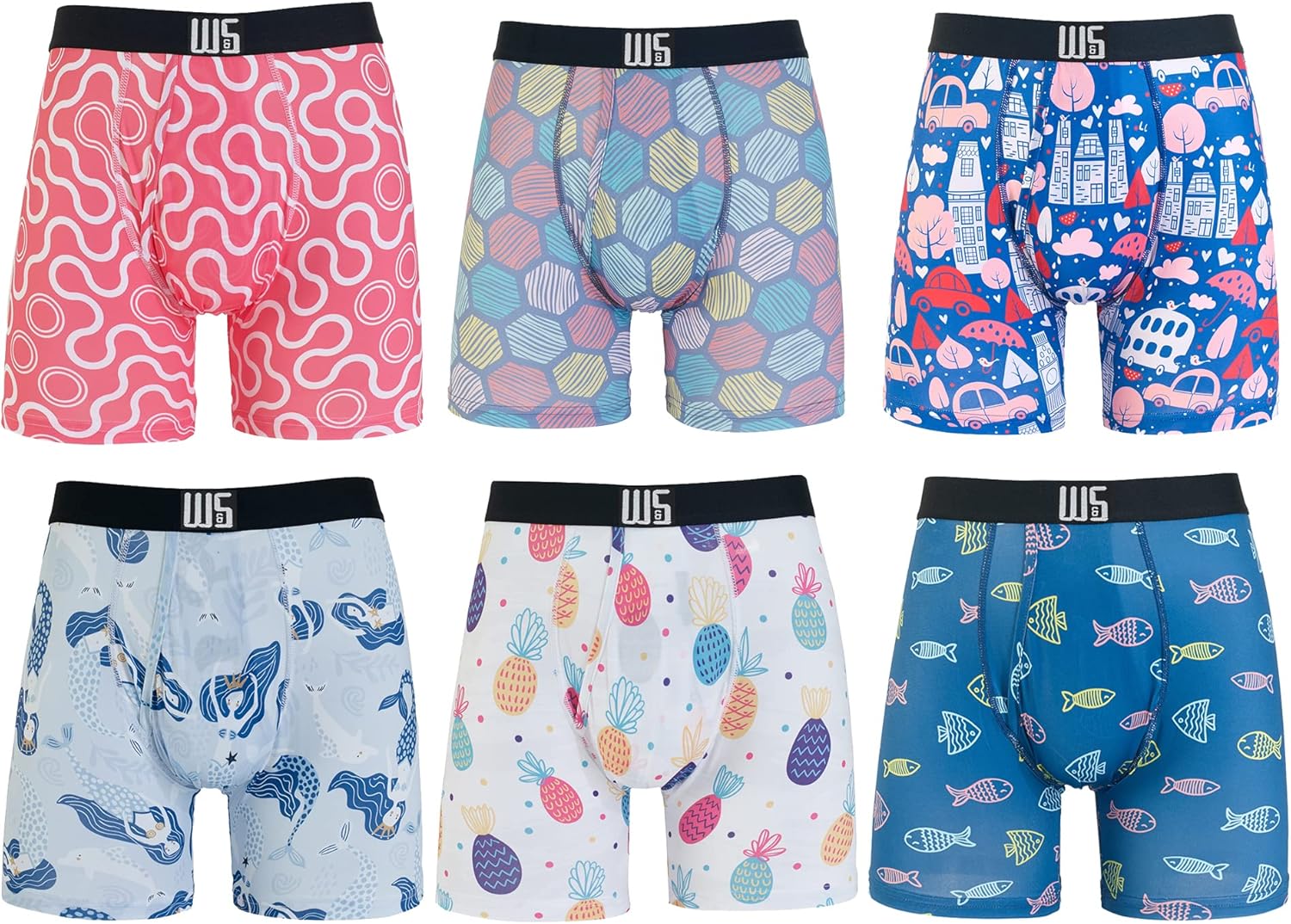 Warriors & Scholars | Mens Boxer Briefs | Boxer Briefs for Men Pack of 6 | Mens...