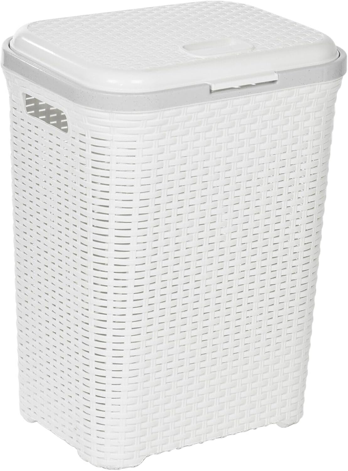 URBNLIVING 55L Plastic Rattan Dirty Laundry Clothes Washing Bin Basket Storage O...