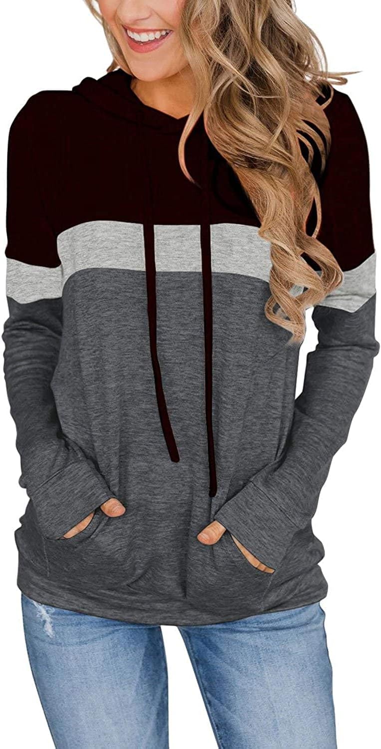 Womens Tops Ladies Tunics Casual Shirts Long Sleeve Hoodie Pullover Blouses Loos...