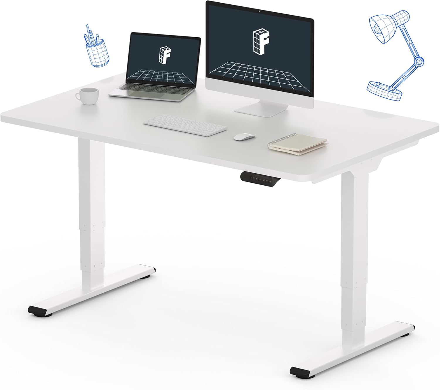 FLEXISPOT E6 Essential 3 Stages Dual Motor Electric Standing Desk 48x30 Inch Who...
