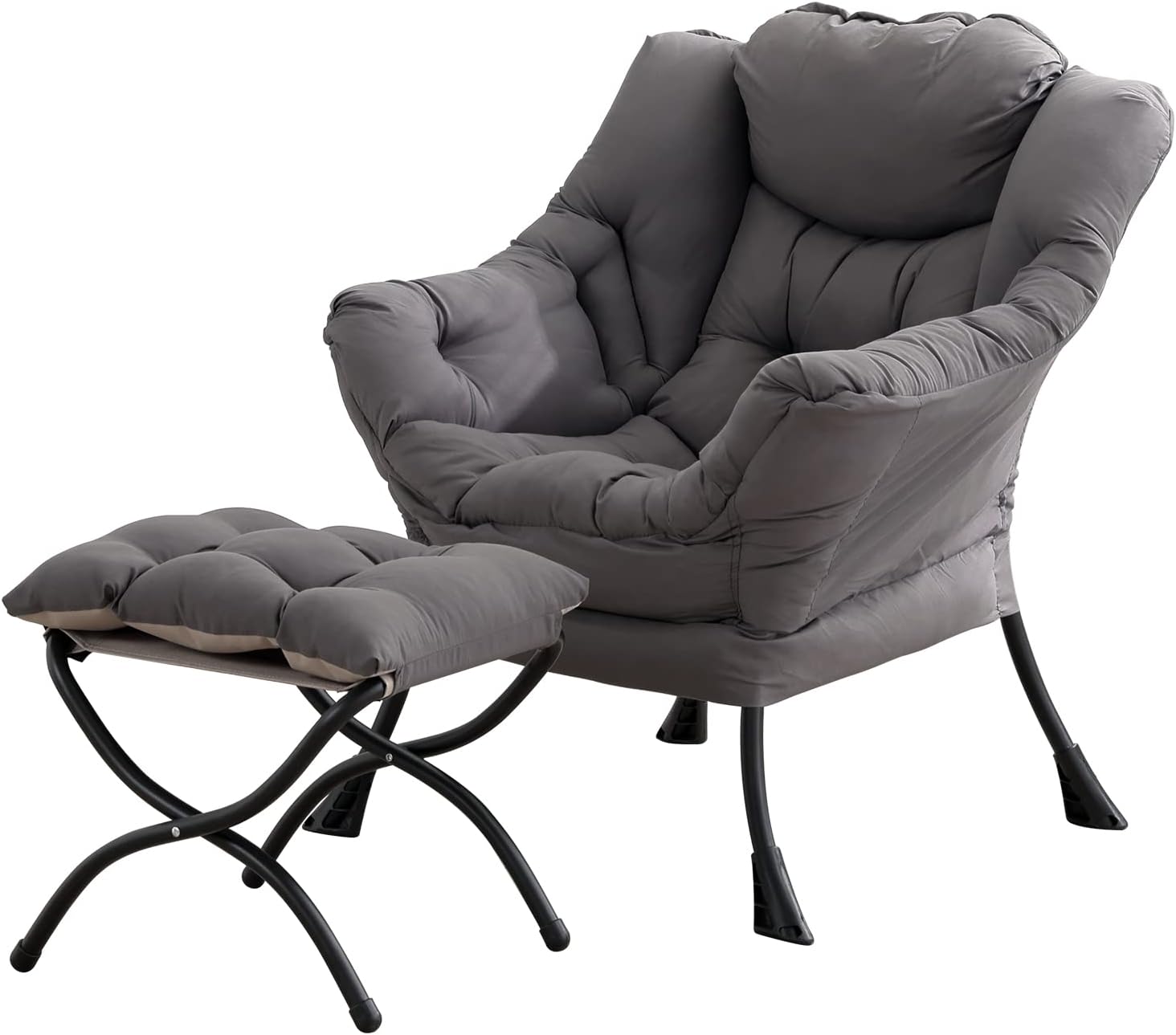 Tiita Lazy Chair with Ottoman, Modern Large Accent Lounge Chair, Leisure Sofa Ar...