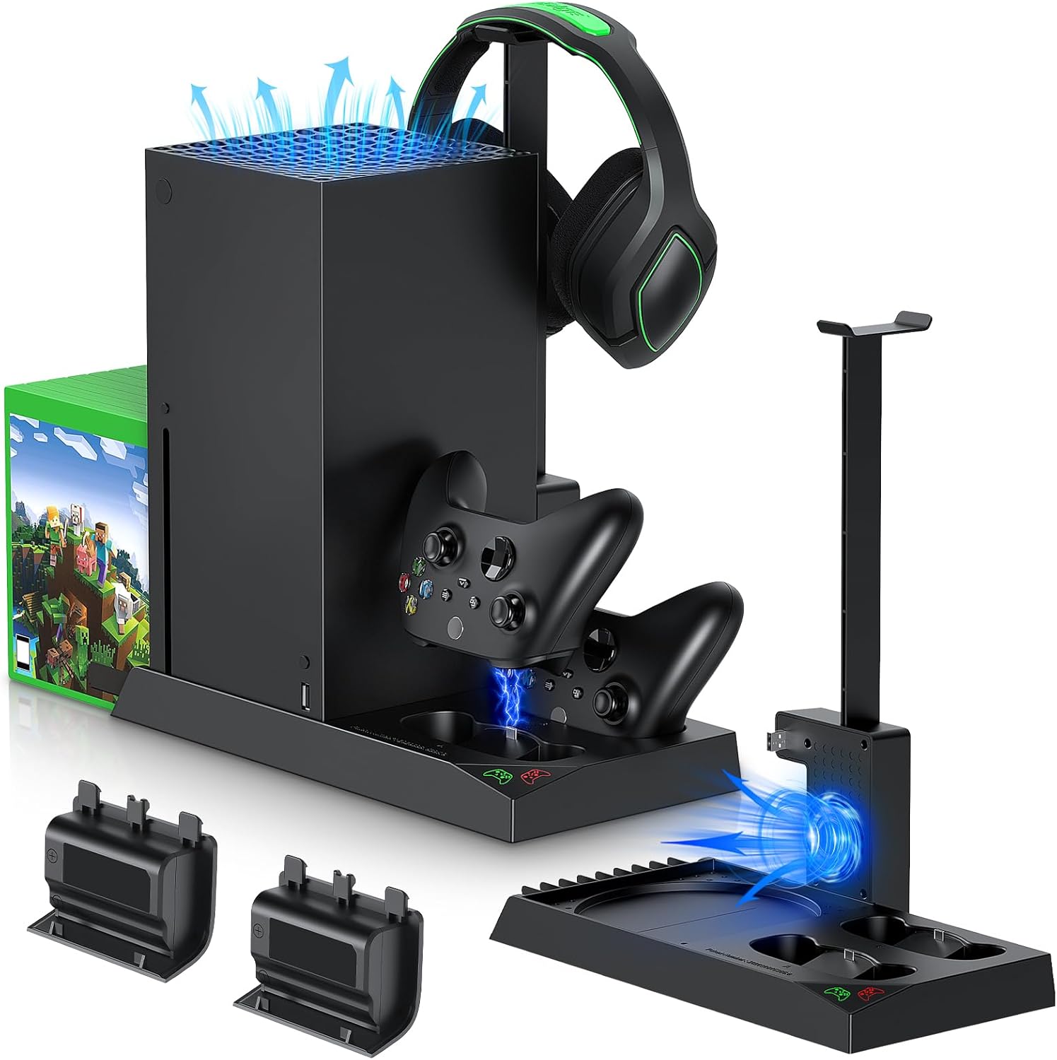 Charging Stand with Cooling Fan for Xbox Series X Console & Controller,Vertical...