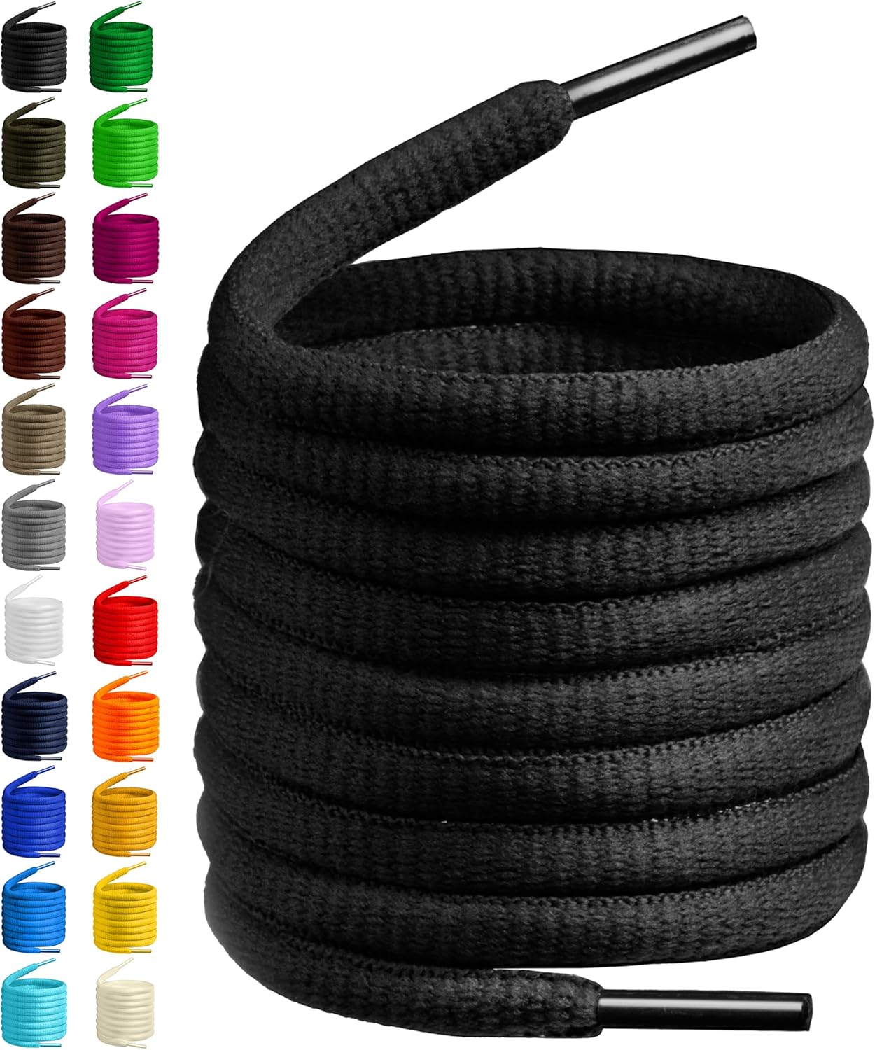 BIRCH's Oval Shoelaces 27 Colors Half Round 1/4" Shoe Laces 4 Different Lengths...