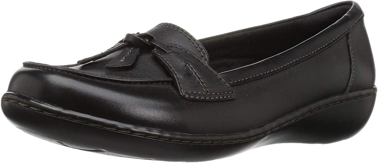 Clarks Women's Ashland Bubble Slip On Loafer 9.5 Wide Black