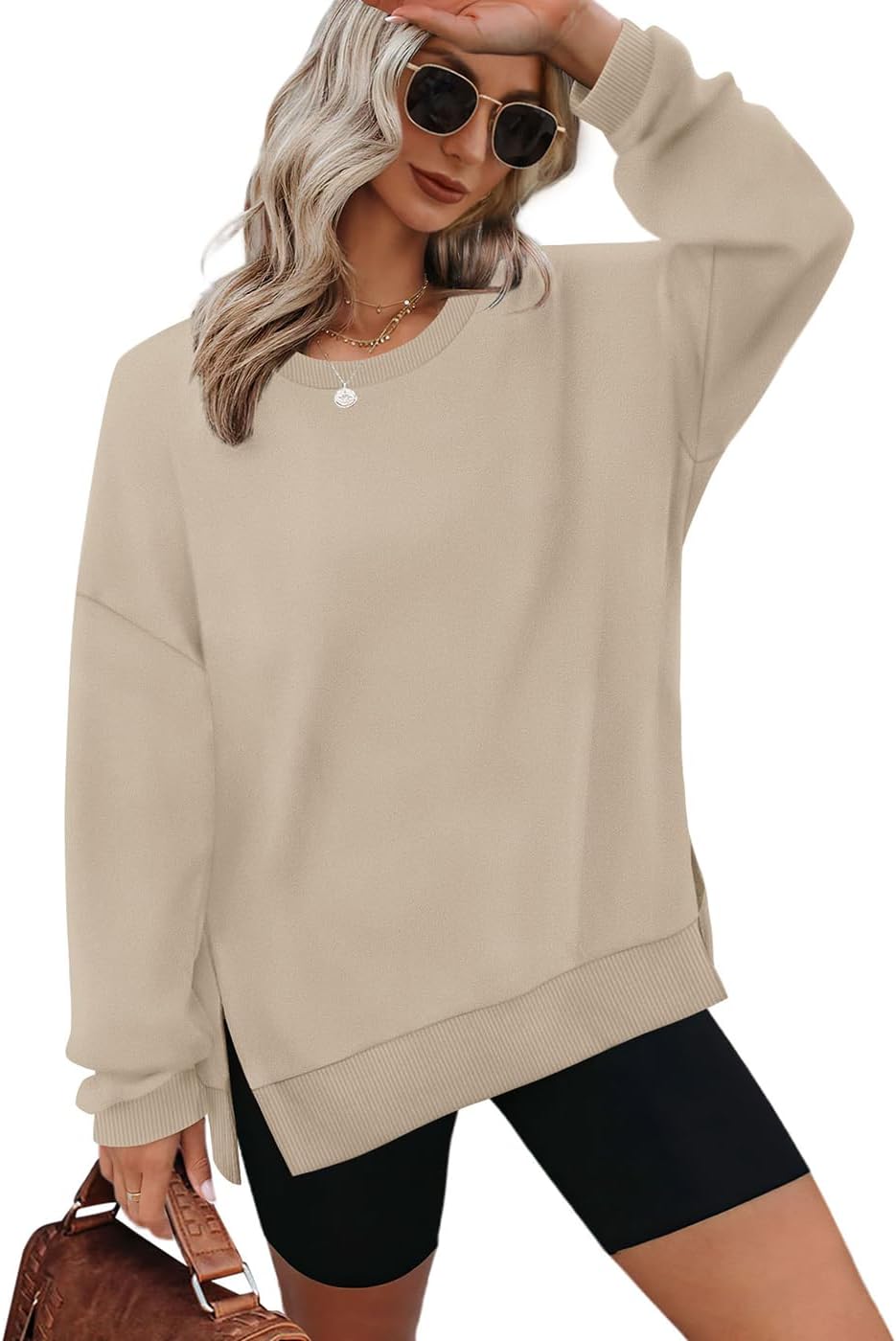 XIEERDUO Womens Oversized Sweatshirts Pullover Casual Crewneck Long Sleeve Tops...