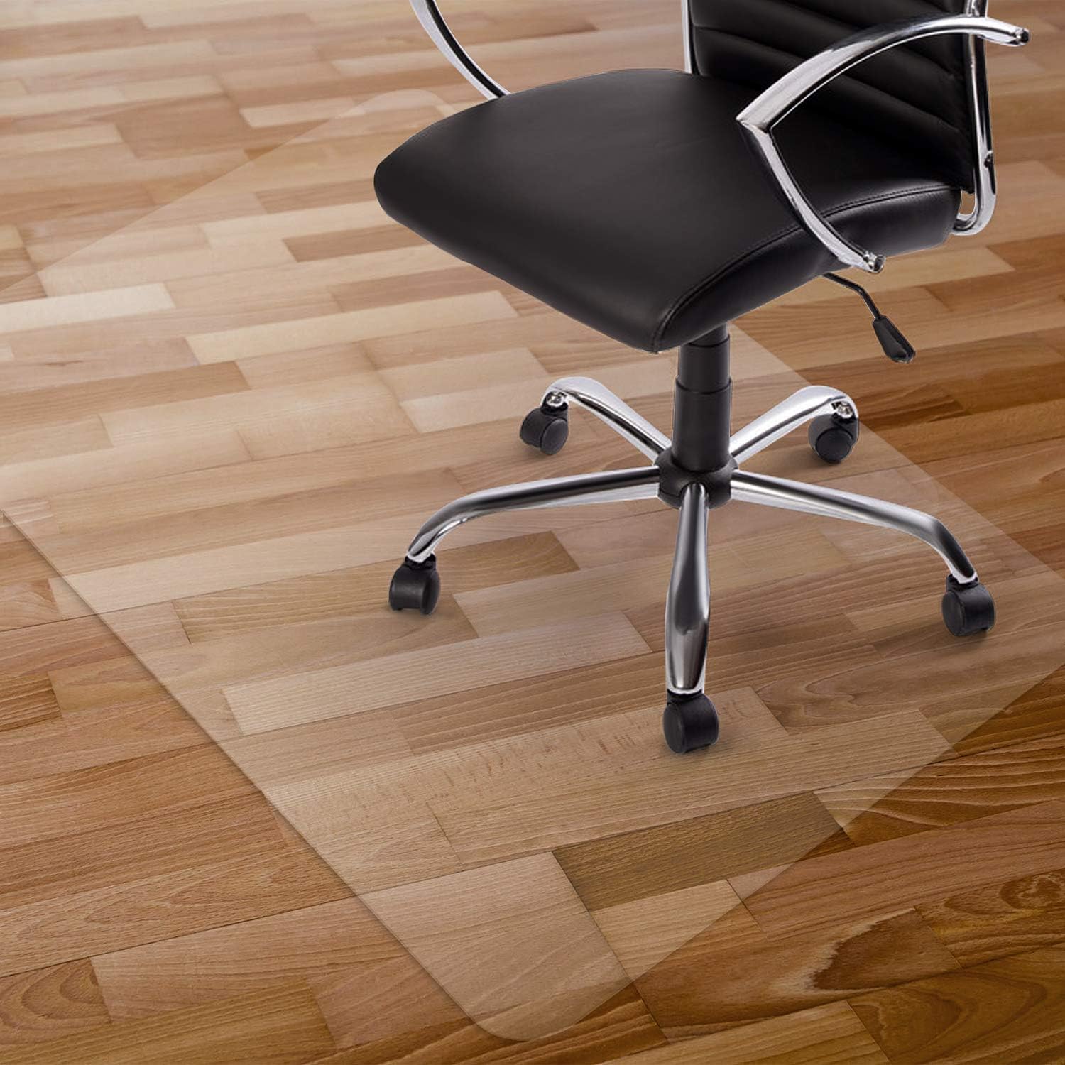 Kuyal Clear Chair Mat, Hard Floor Use, 48" x 30" Transparent Office Home Floor P...