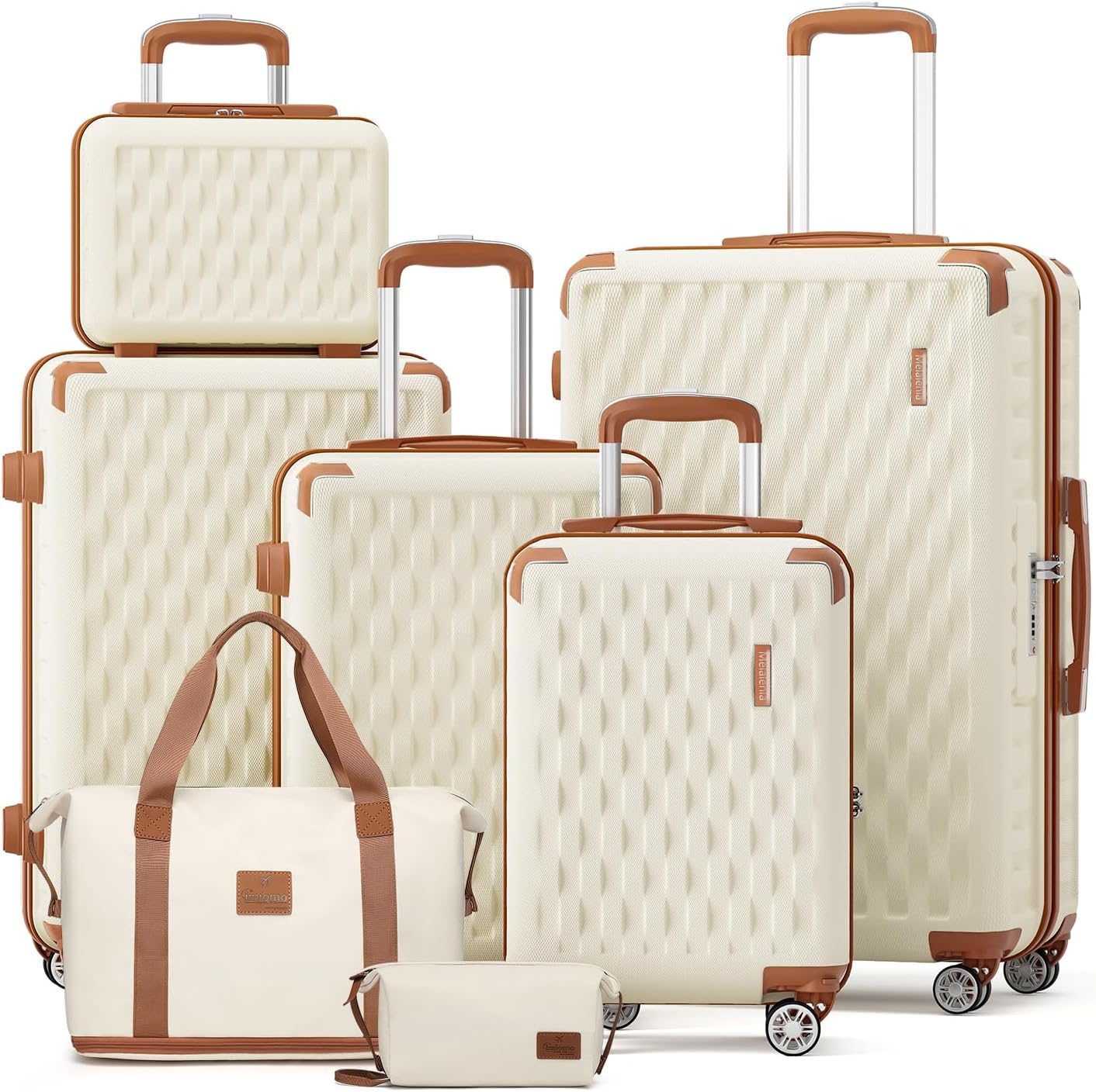 Melalenia Luggage Sets 7 Piece Suitcase Set, Hard Shell Carry on Luggage Travel...