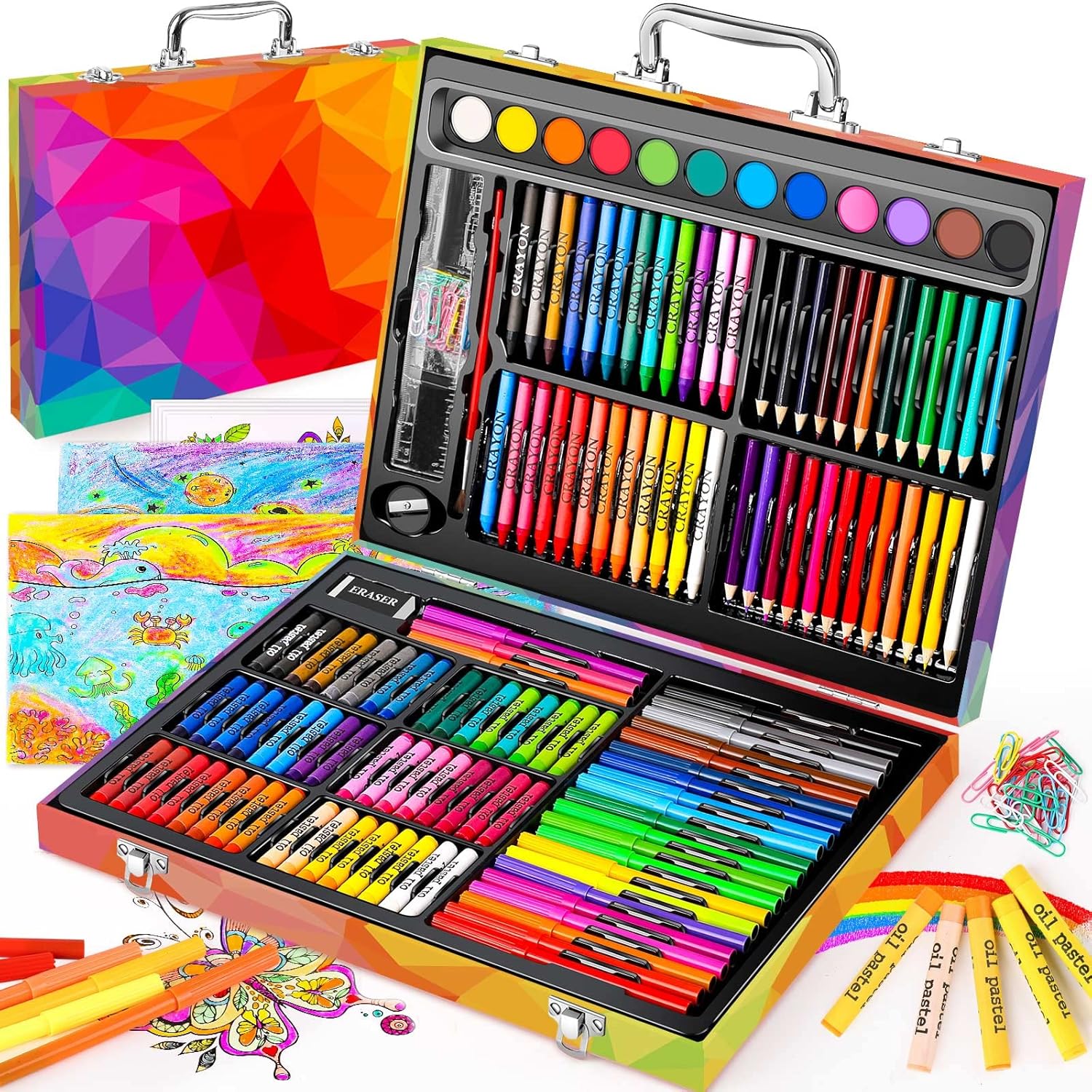 Soucolor Arts and Crafts Supplies, 183-Pack Drawing Painting Set for Kids Girls...