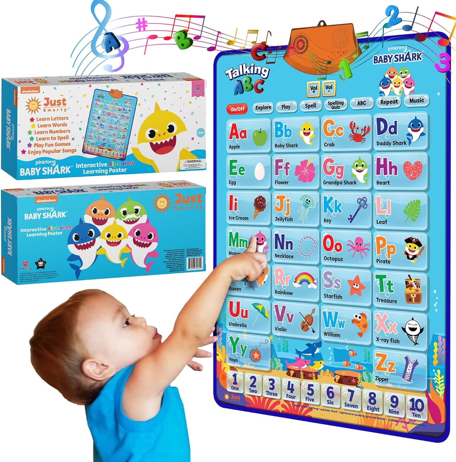 Baby Shark Alphabet & Number Learning Toys by Pinkfong, Educational Toddler Gift...