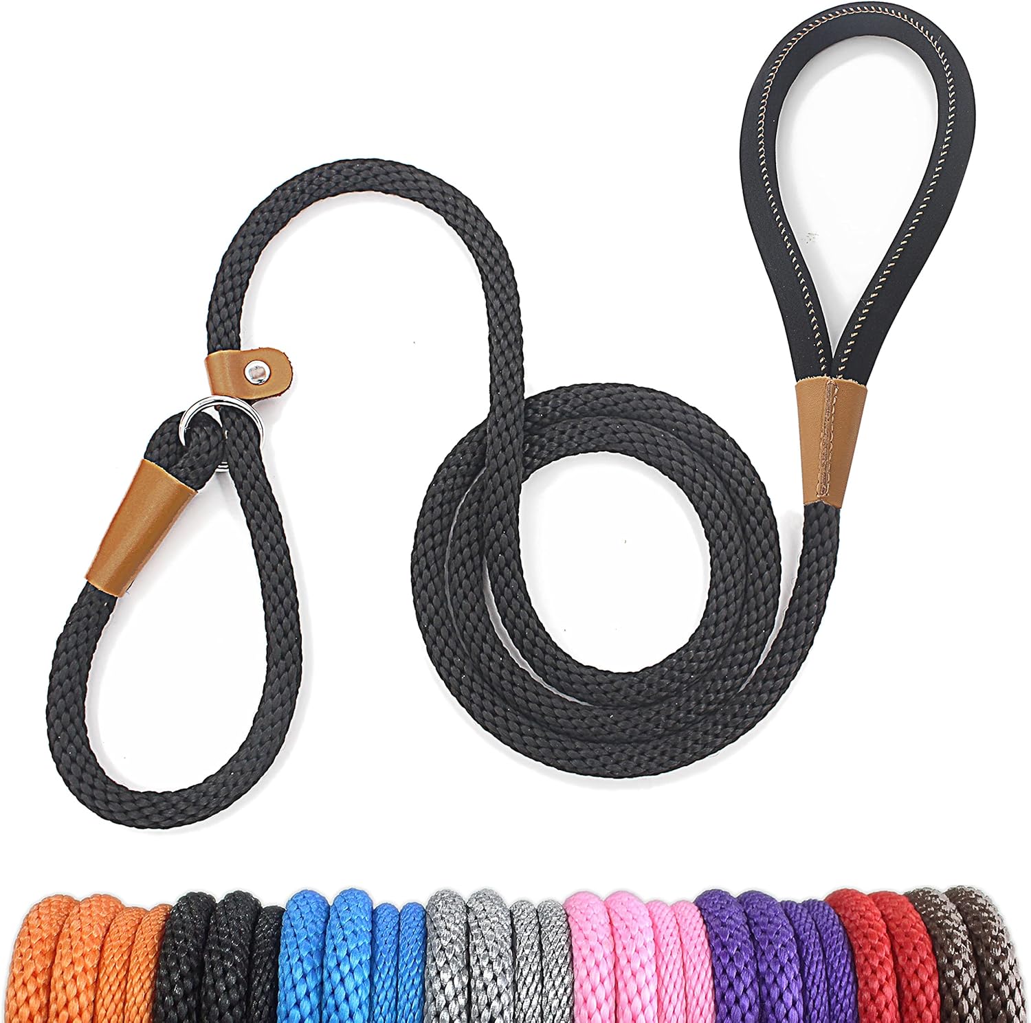 lynxking Dog Leash Slip Lead 5 6 8 FT Dog Training Leash Strong Heavy Duty Braid...