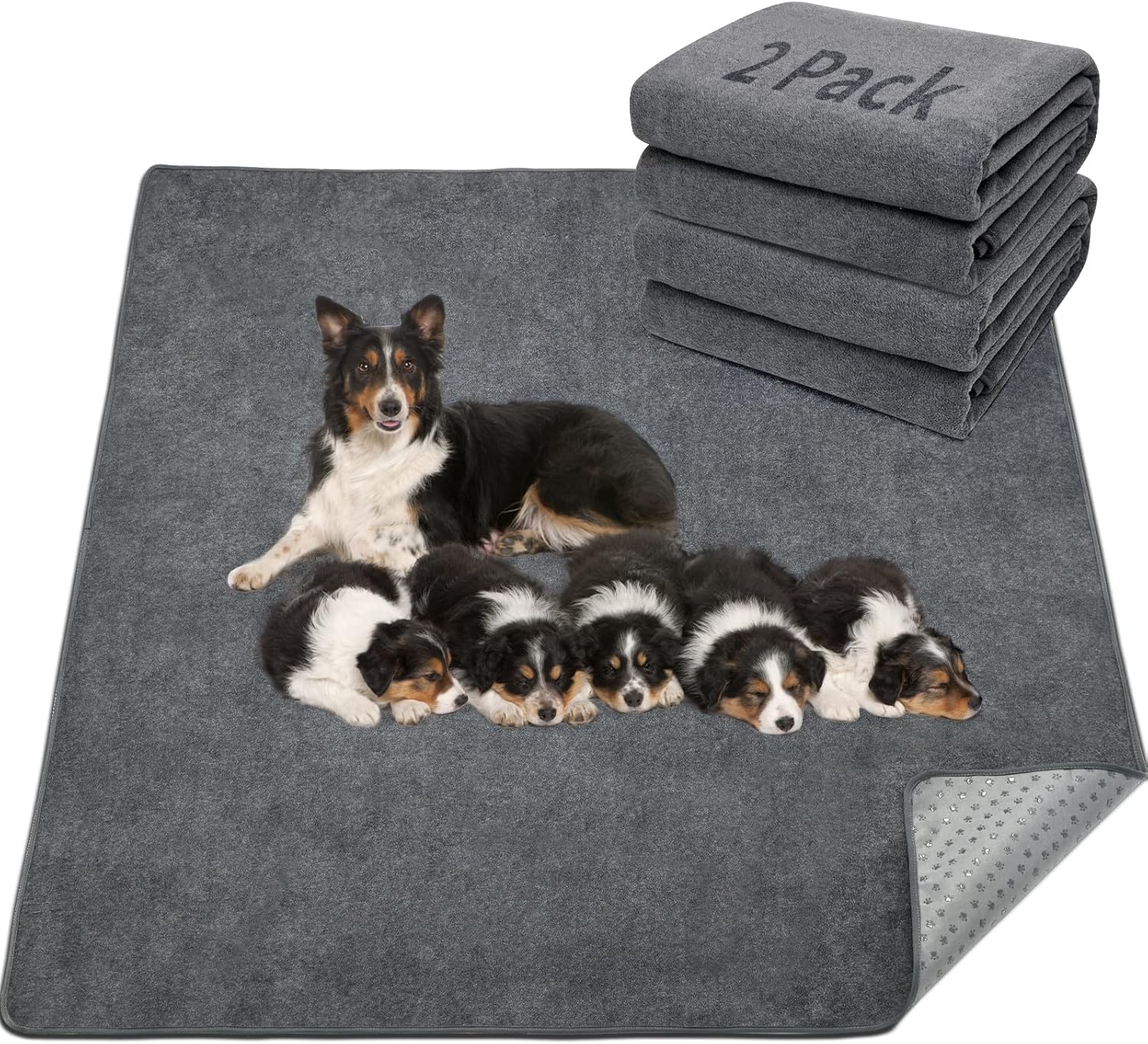 LOOBANI 2 Packs Extra Large Reusable Dog Mat for Floor, Non-Slip Washable Pee Pa...