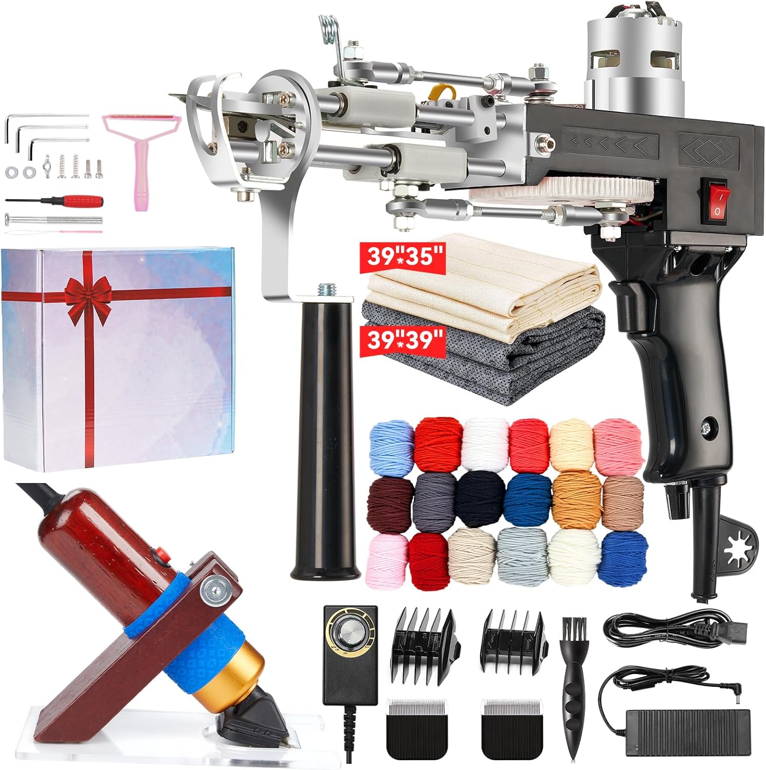 BESGEER Rug Tufting Gun with Carpet Trimmer Kit - Rug-Tuft-Gun-with-Tufting-Shea...