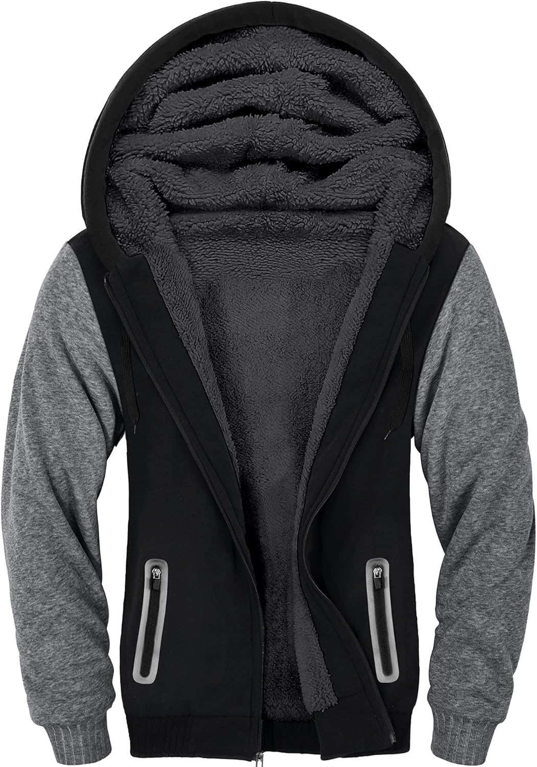 ZITY Men's Zip Up Hoodie Heavyweight Winter Sweatshirt Fleece Sherpa Lined Warm...