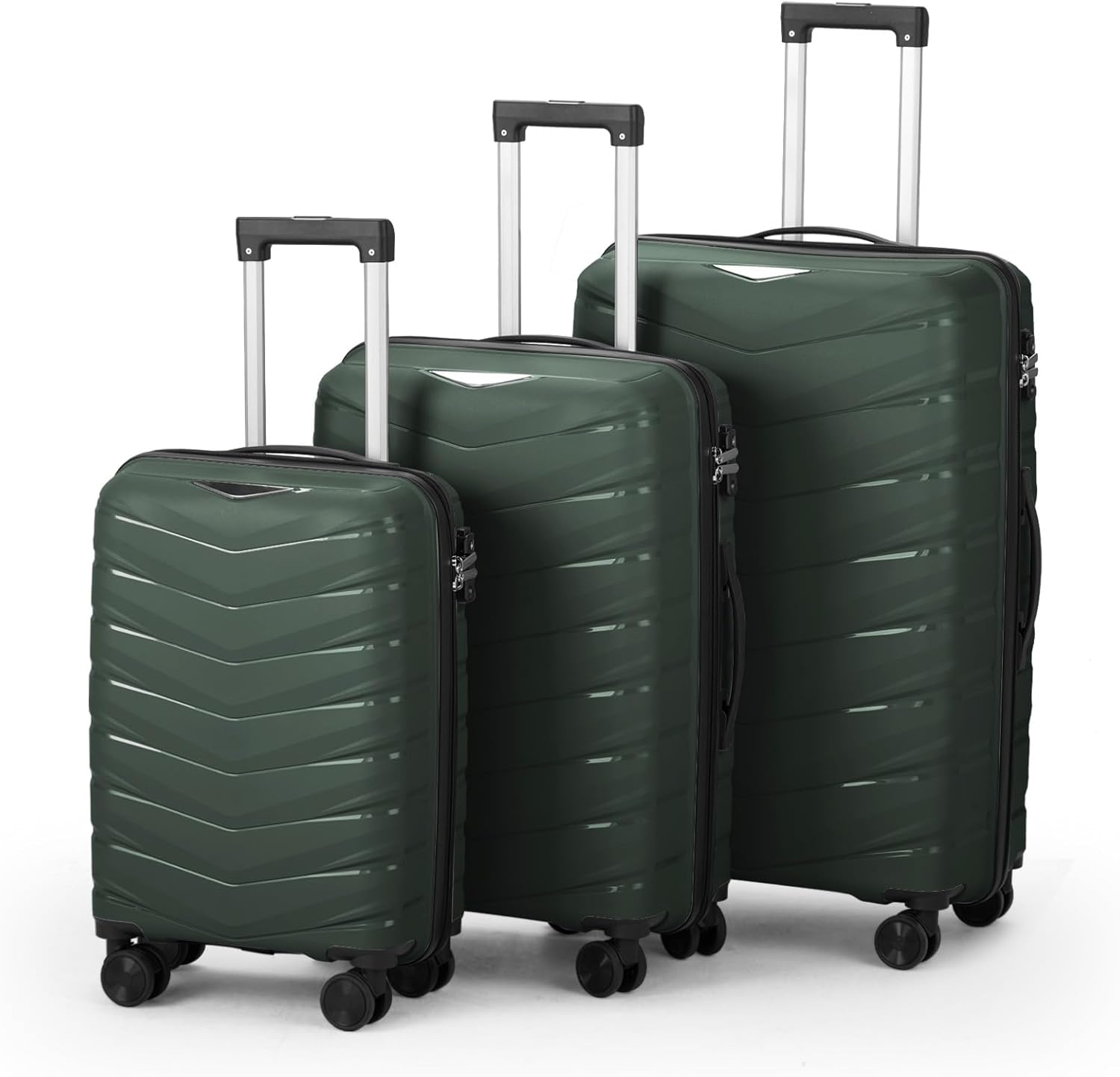 Karl home Luggage Set 3 Piece, PP Hard Shell Suitcase with Spinner Wheels & TSA...