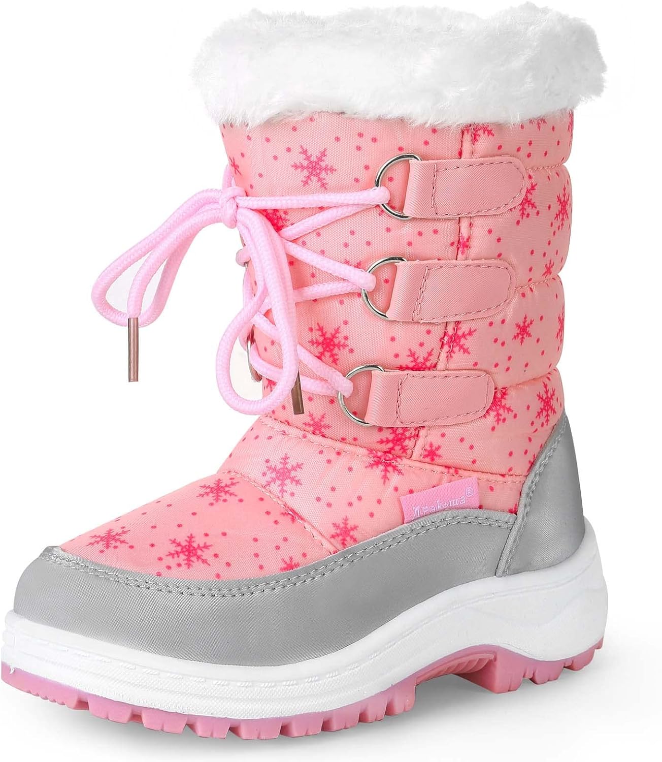 Apakowa Kids Girls Insulated Fur Winter Warm Snow Boots (Toddler/Little Kid) 7 T...