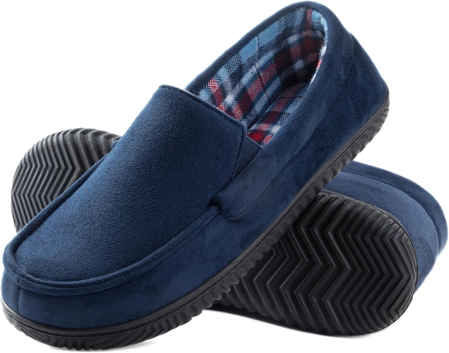 RockDove Men's Alexander Flannel Lined Loafer Slipper 9 Navy