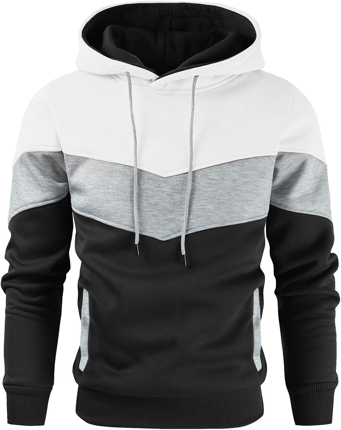 Gesean Men's Novelty Color Block Pullover Fleece Hoodie Long Sleeve Casual Sweat...