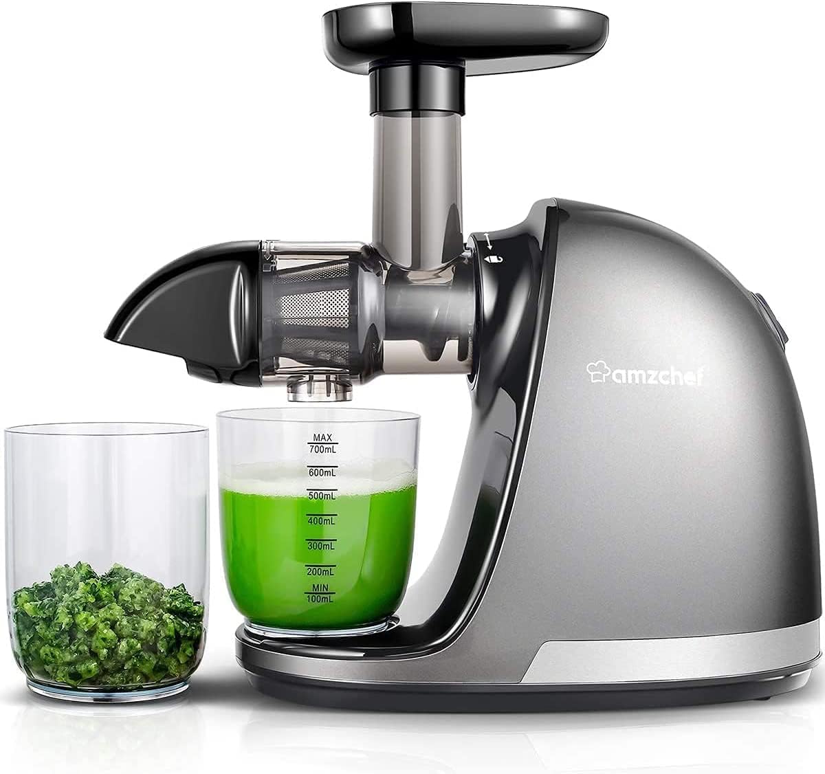 Masticating Juicer Machines, AMZCHEF Slow Cold Press Juicer with Reverse Functio...