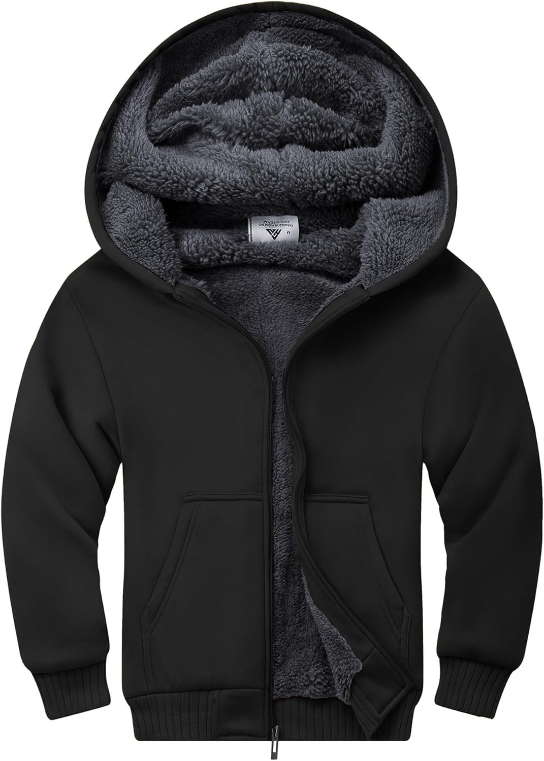 JACKETOWN Hoodie for Boys Fleece Jacket Zip Up Sherpa Lined Hooded Sweatshirts w...