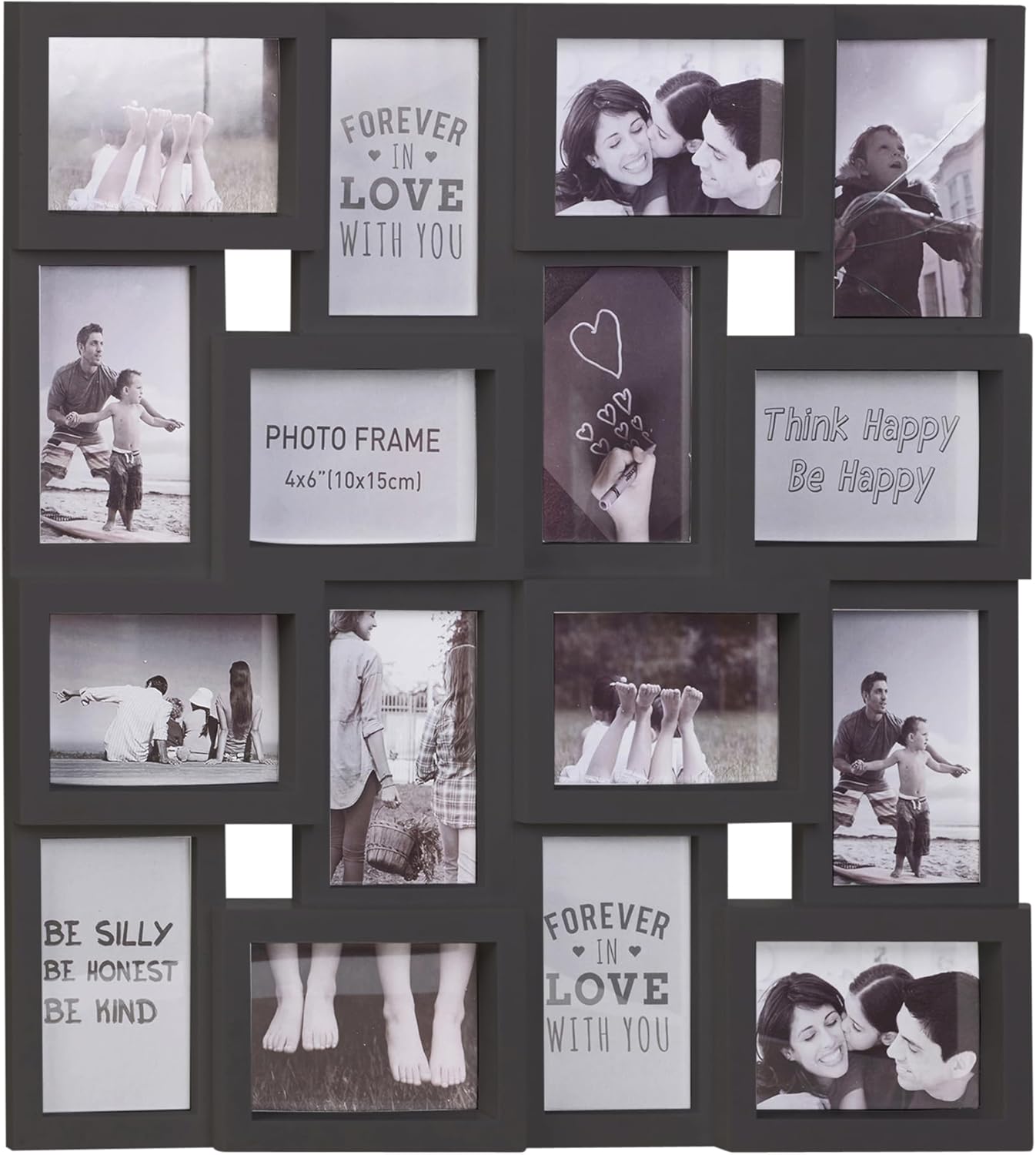 Large Multi Aperture Collage Picture Photo Frame Holds 16 Photos 6x4 Wood Look S...