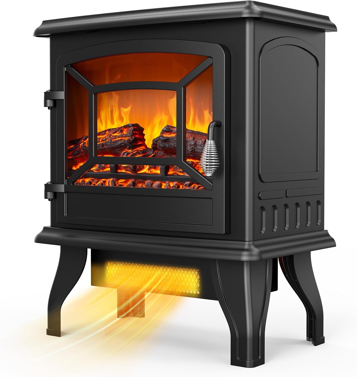 ROVSUN 20" H Electric Fireplace Stove Space Heater, 1400W Portable Freestanding...