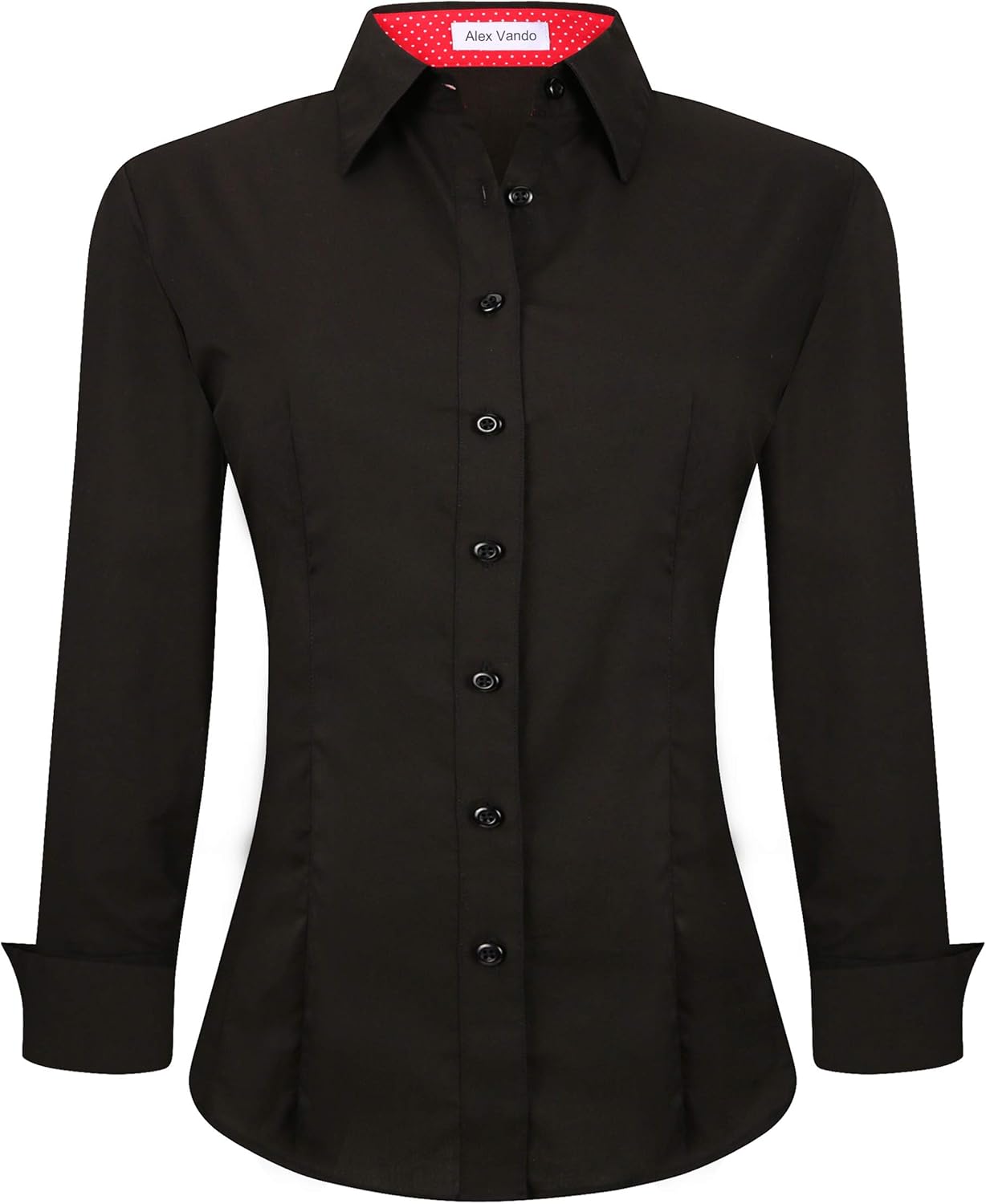 Alex Vando Womens Dress Shirts Wrinkle Free Regular Fit Long Sleeve Stretch Work...