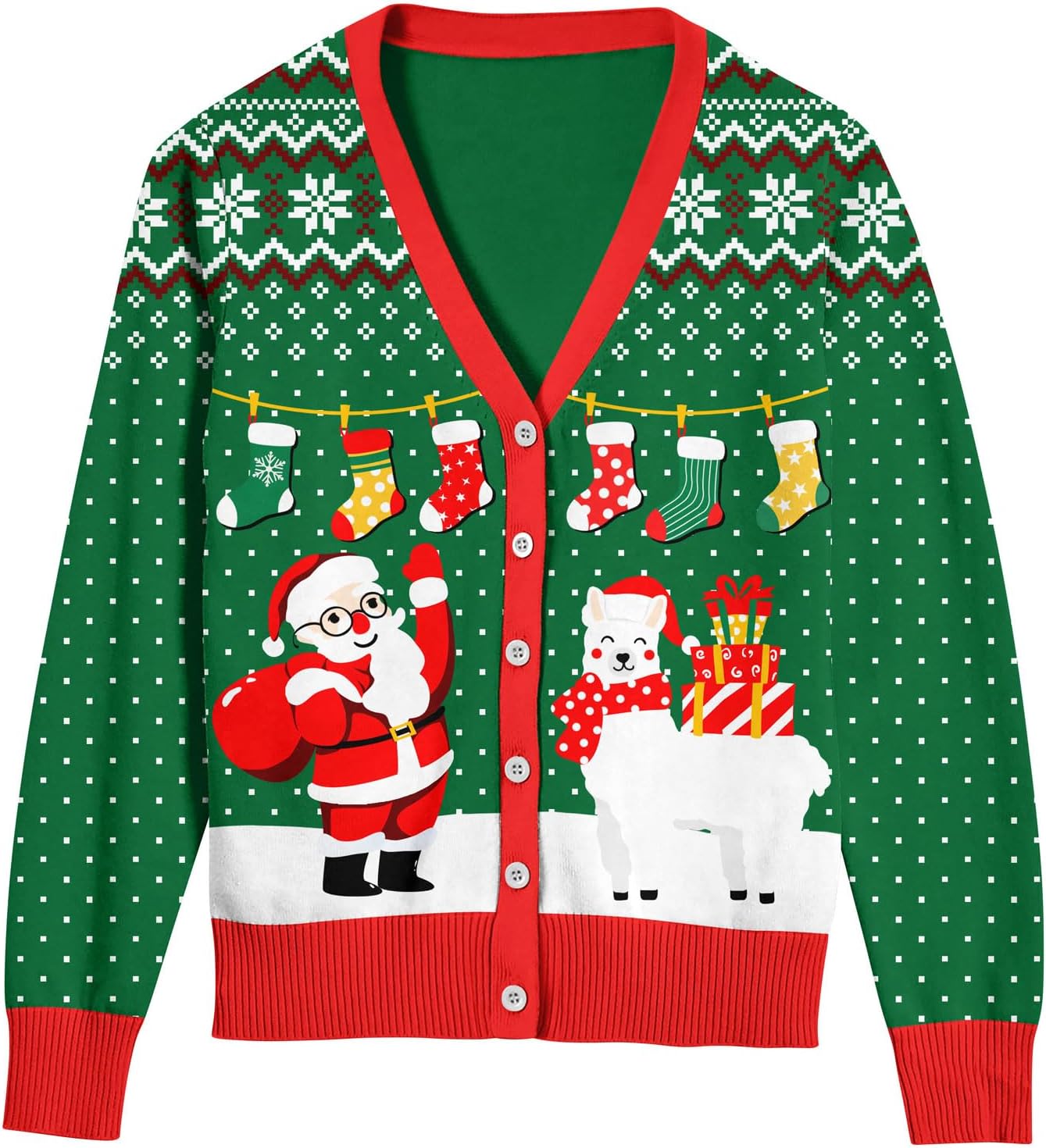 ALISISTER Women Ugly Christmas Cardigan Sweater Long Sleeve Button Down Cozy V N...