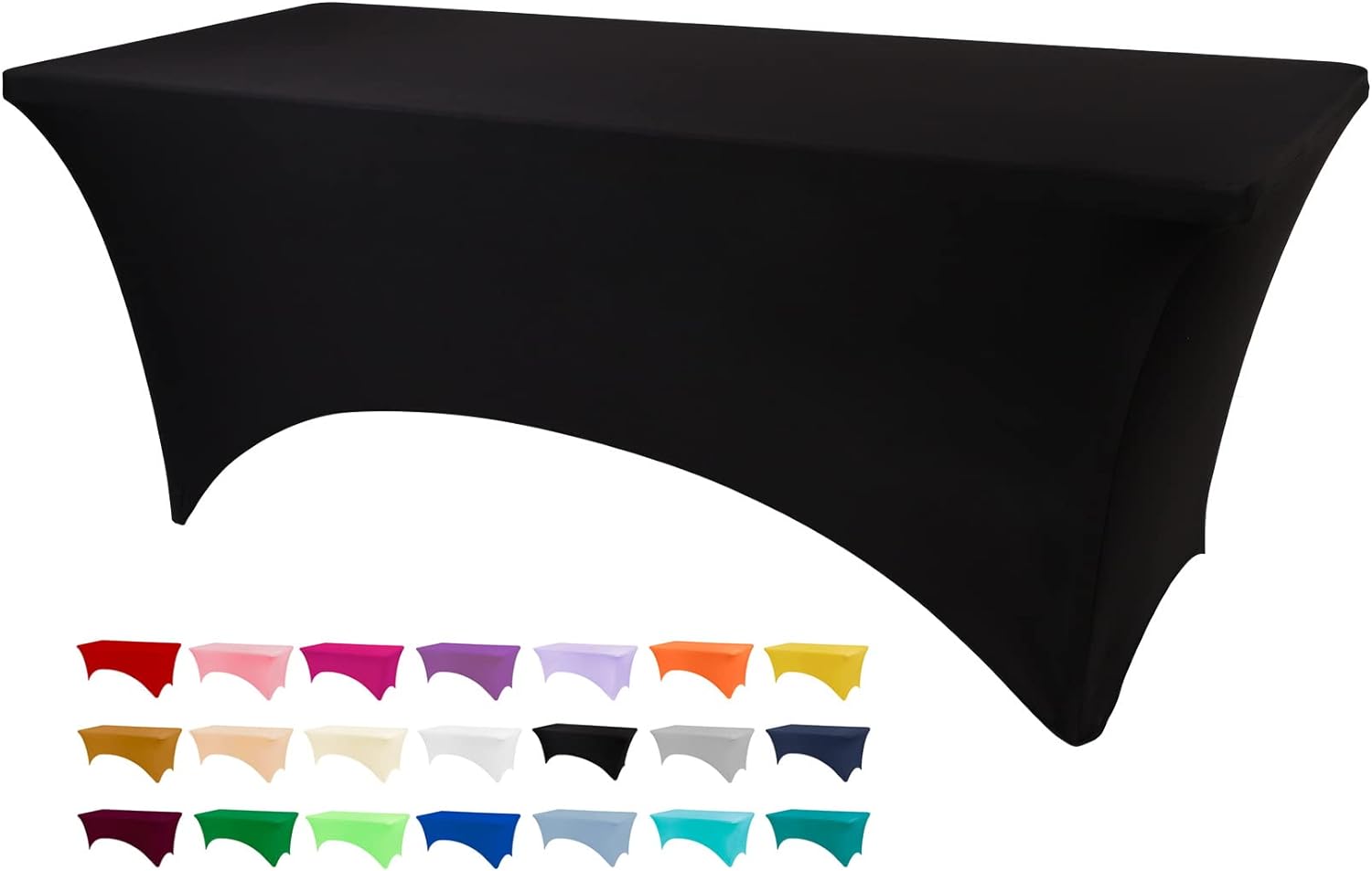 BDDC Spandex Table Cover, Black Tablecloth 6FT, Fits Tables Size [183Lx76W x76H]...
