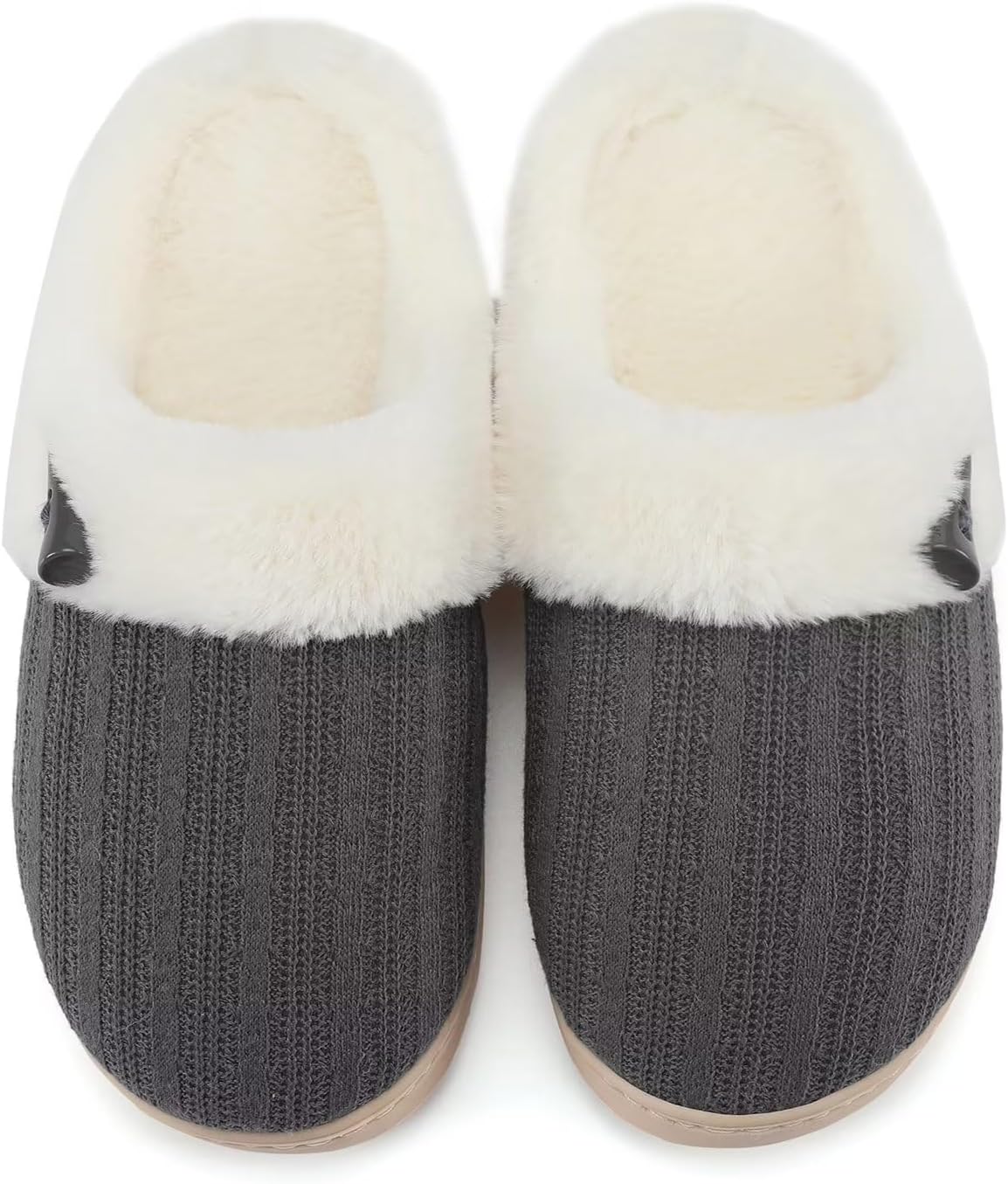 NineCiFun Women's Slip on Fuzzy House Slippers Memory Foam Slippers Scuff Outdoo...