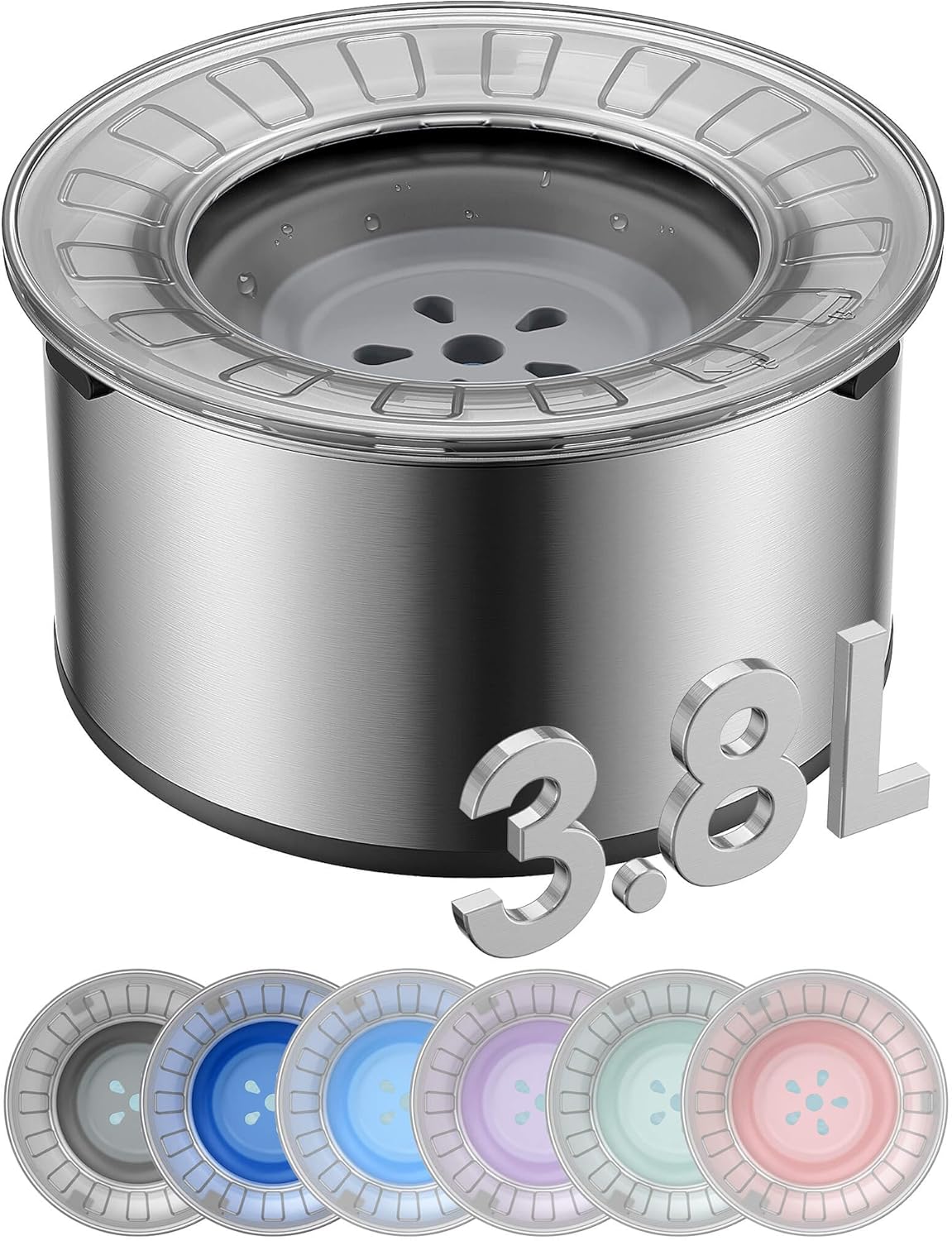 1Gallon Large Dog Water Bowl No Spill, [Anti Digging Lid & Rubber Bottom] Spill...