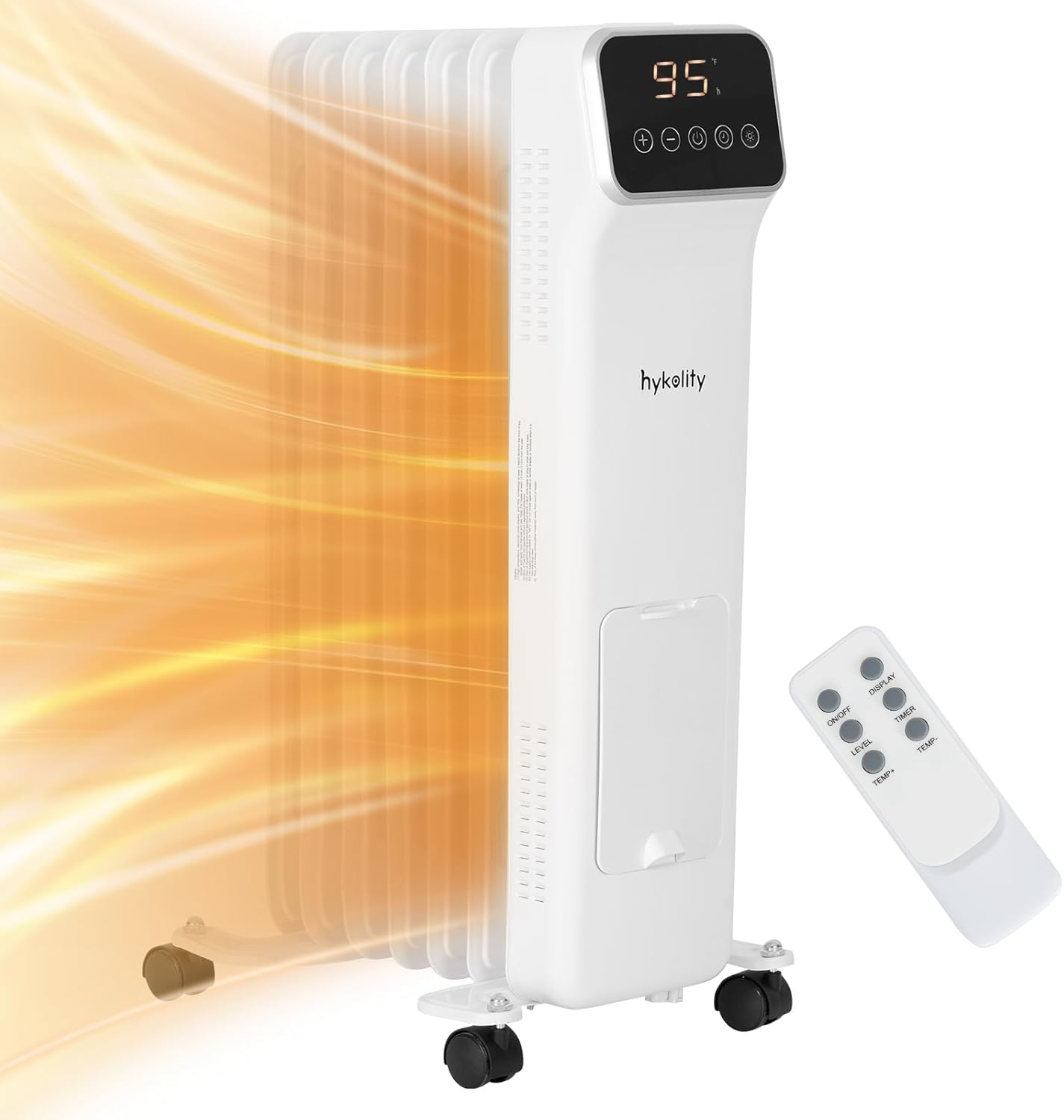 Hykolity 1500W Oil Filled Radiator Heater, Radiator Space Heater with Remote, 3...