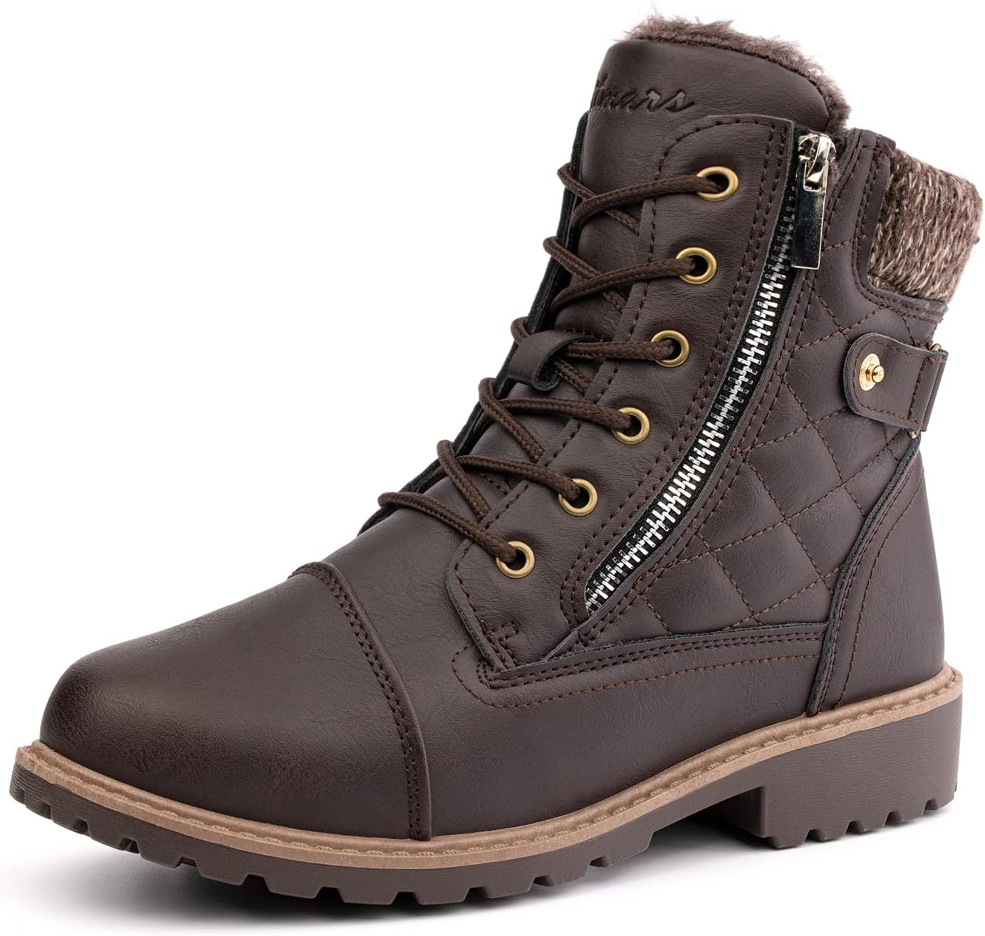 Hitmars Winter Boots Women Ankle Boots Ladies Snow Boots Wide Lace Up Rubber Ank...