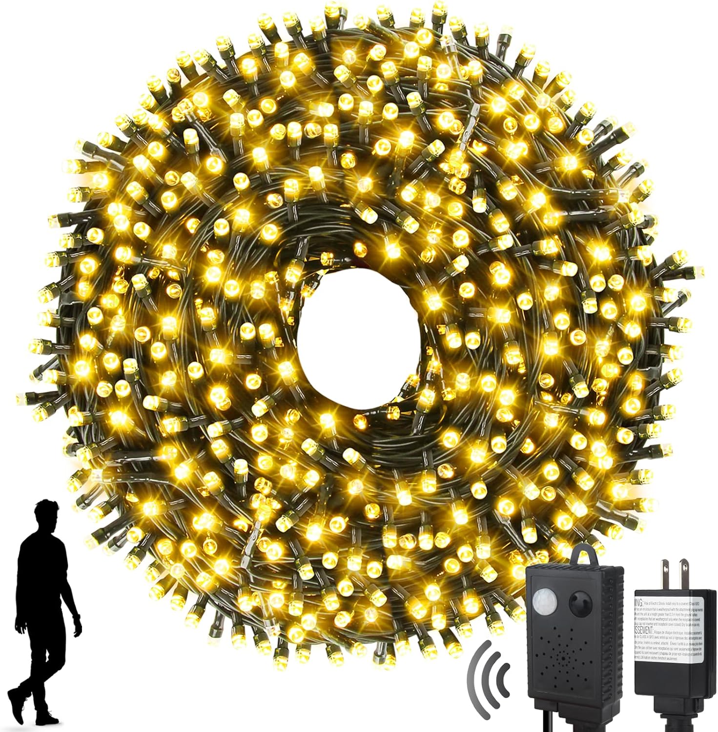 Motion Sensor Music Christmas Lights Outdoor Indoor, 108FT 300LED Christmas Tree...