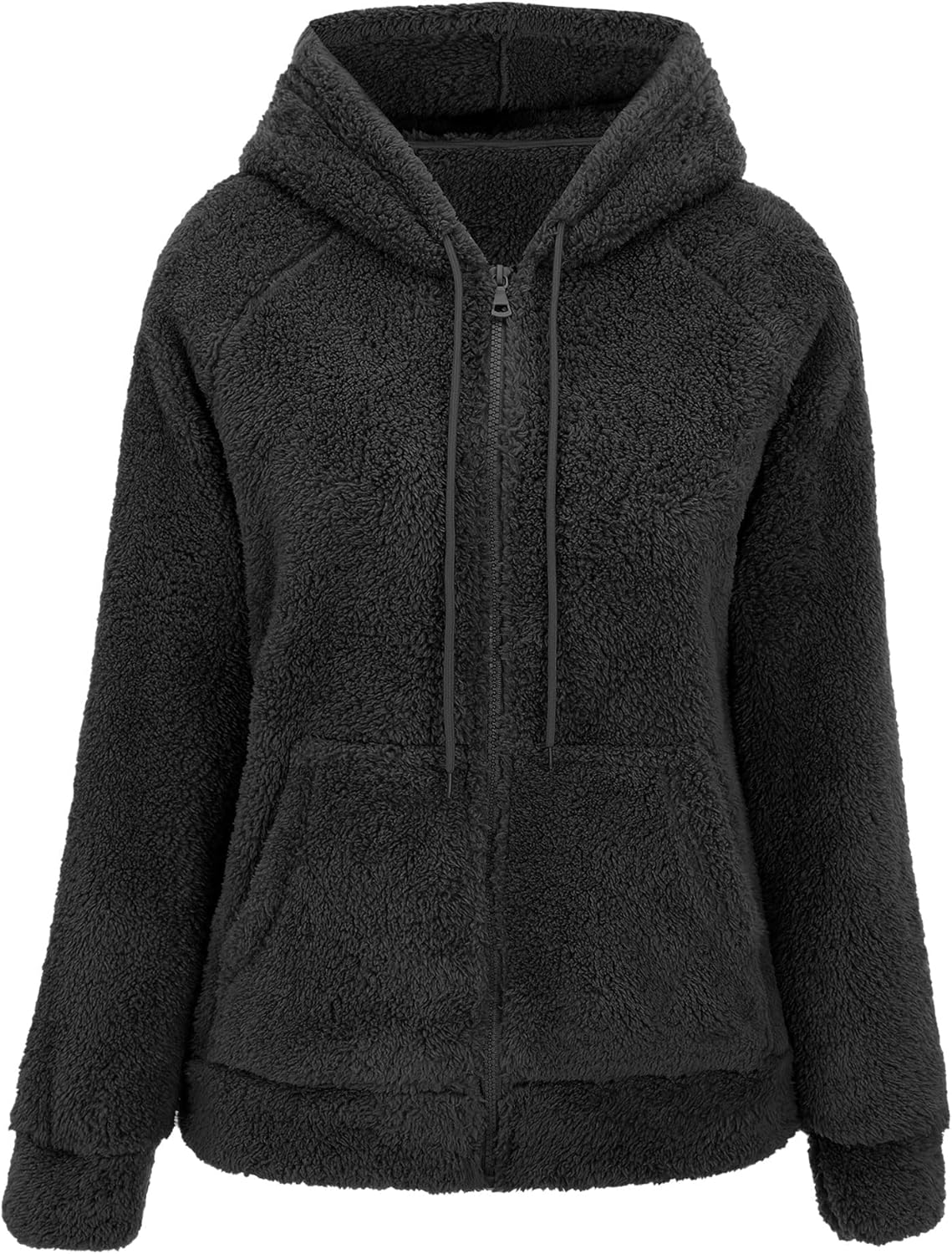 RISISSIDA Women Faux Fur Fleece Lightweight Jacket Spring Fall Transitional Fash...